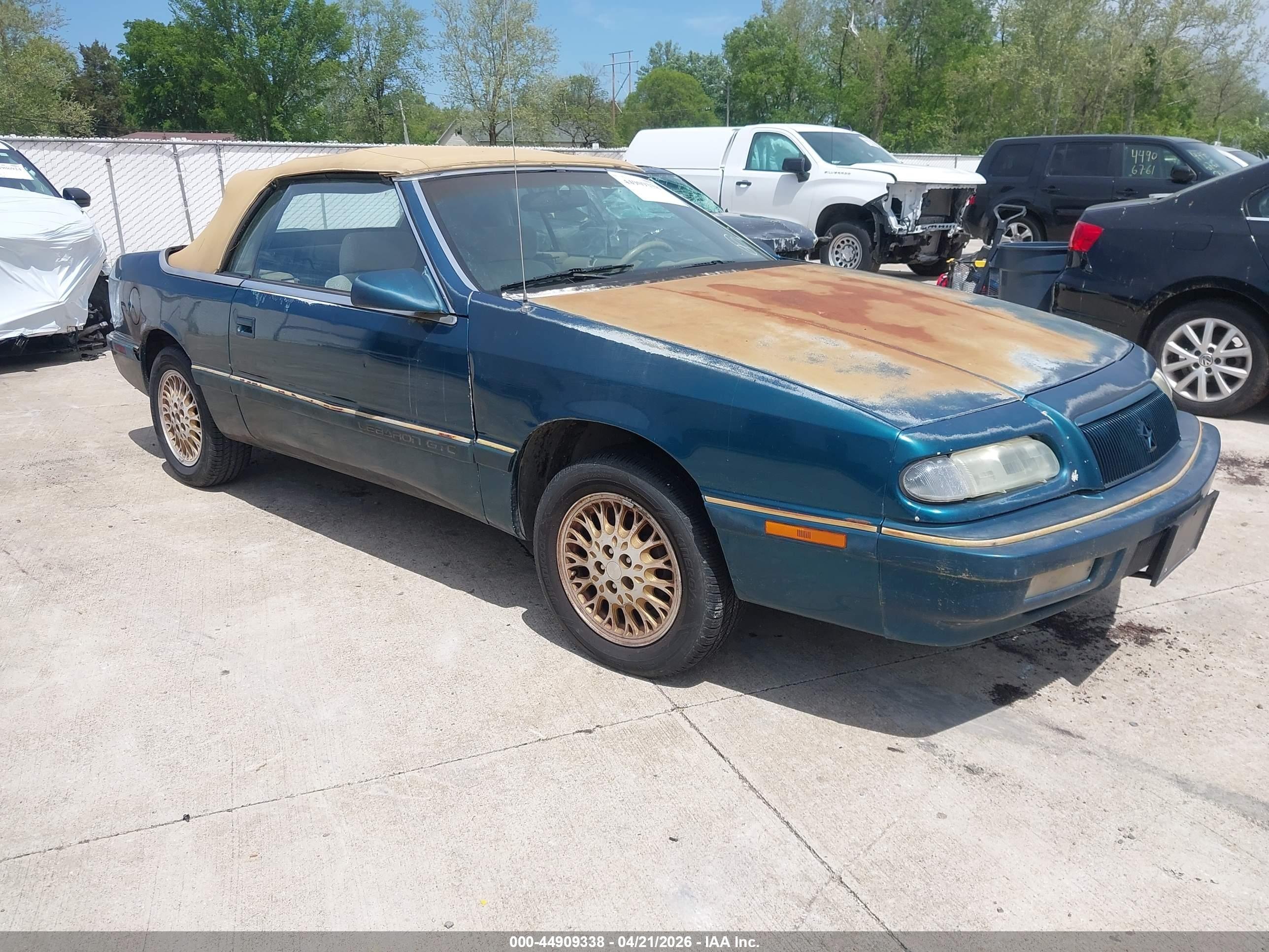 1995 Chrysler Lebaron Gtc Gray vin: 1C3EU4535SF678252