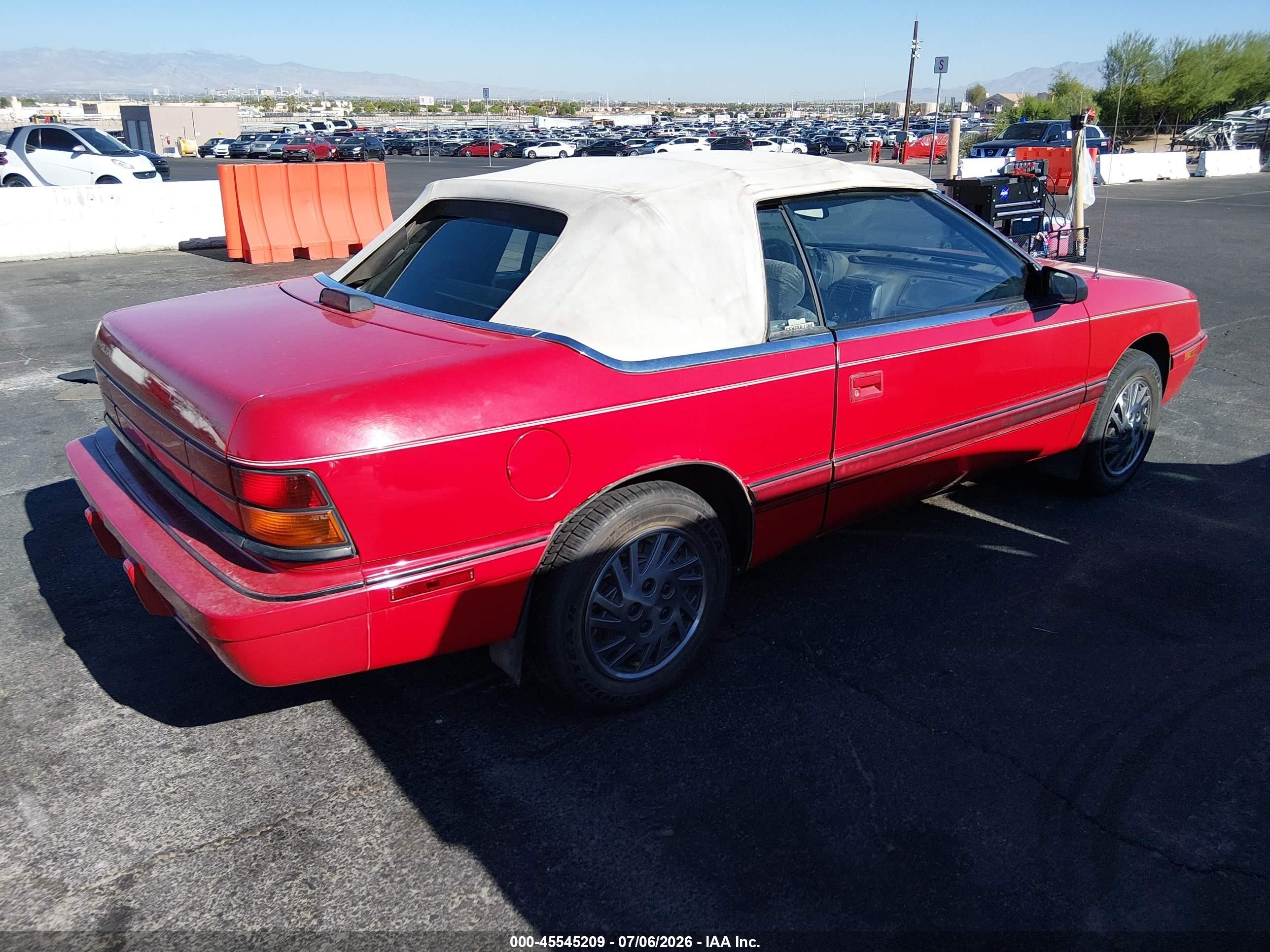1994 Chrysler Lebaron Gtc/lx Red vin: 1C3EU4539RF154886