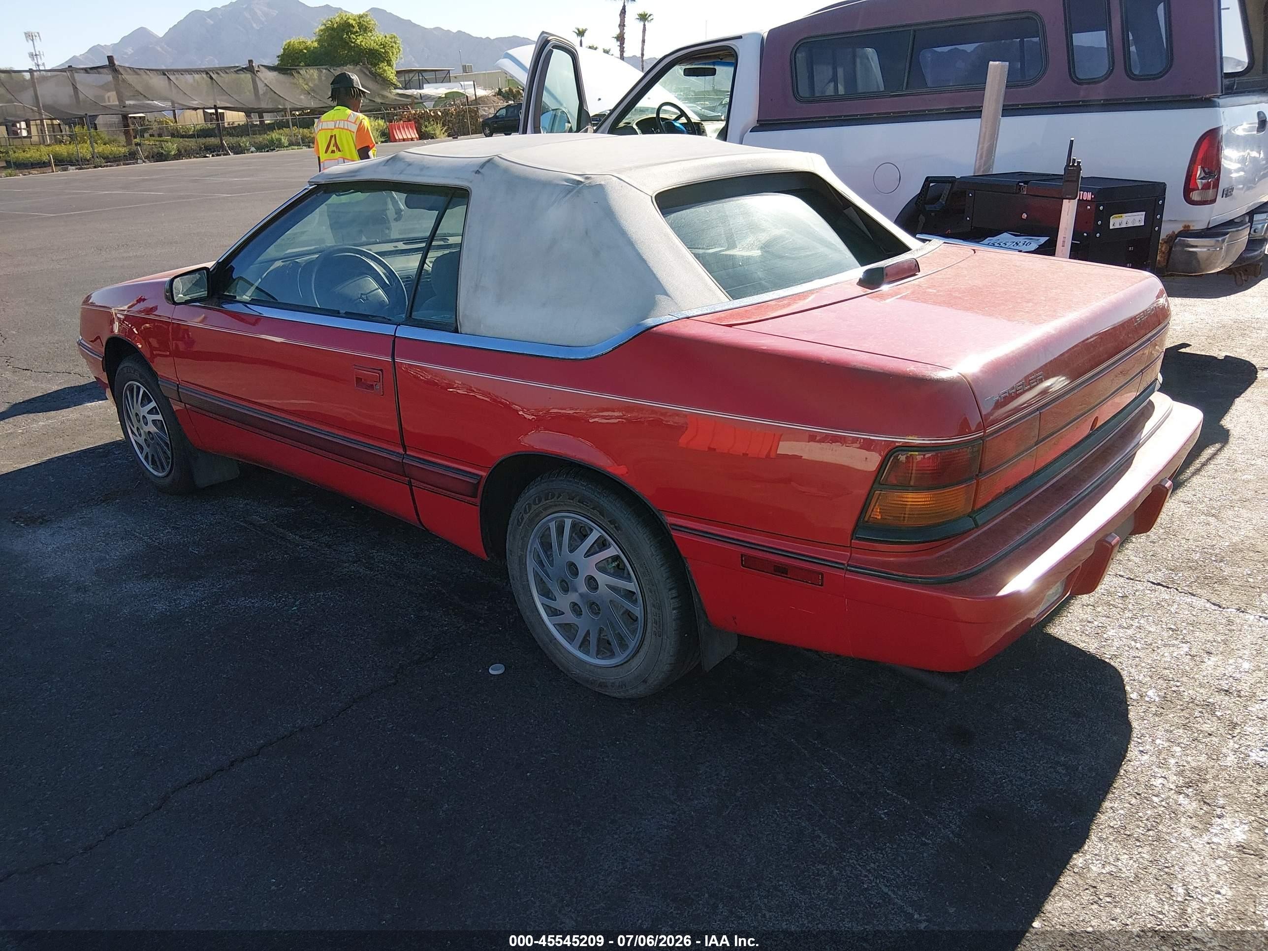 1994 Chrysler Lebaron Gtc/lx Red vin: 1C3EU4539RF154886