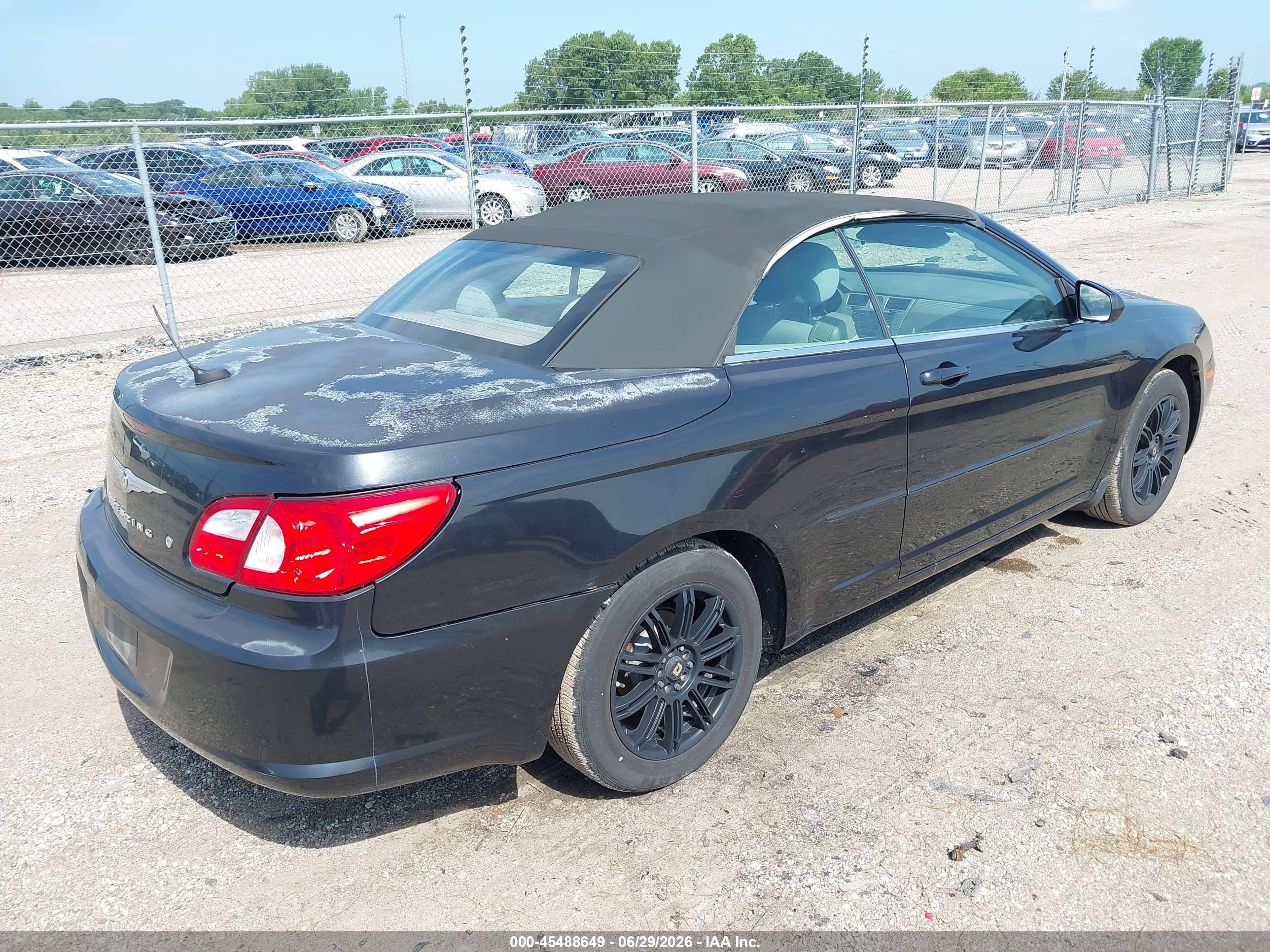 2008 Chrysler Sebring Lx Black vin: 1C3LC45K28N248078
