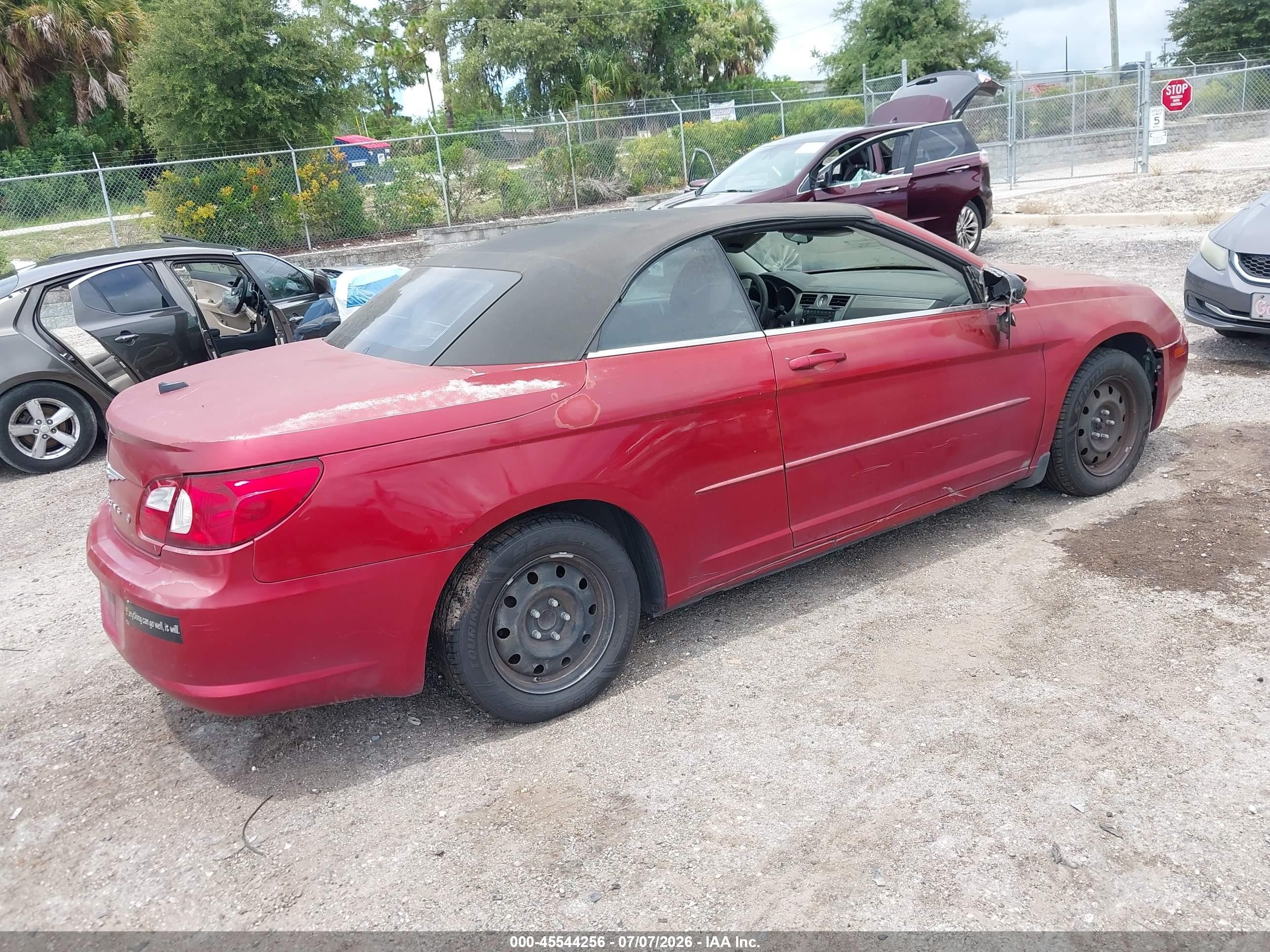 2008 Chrysler Sebring Lx Red vin: 1C3LC45K78N642854