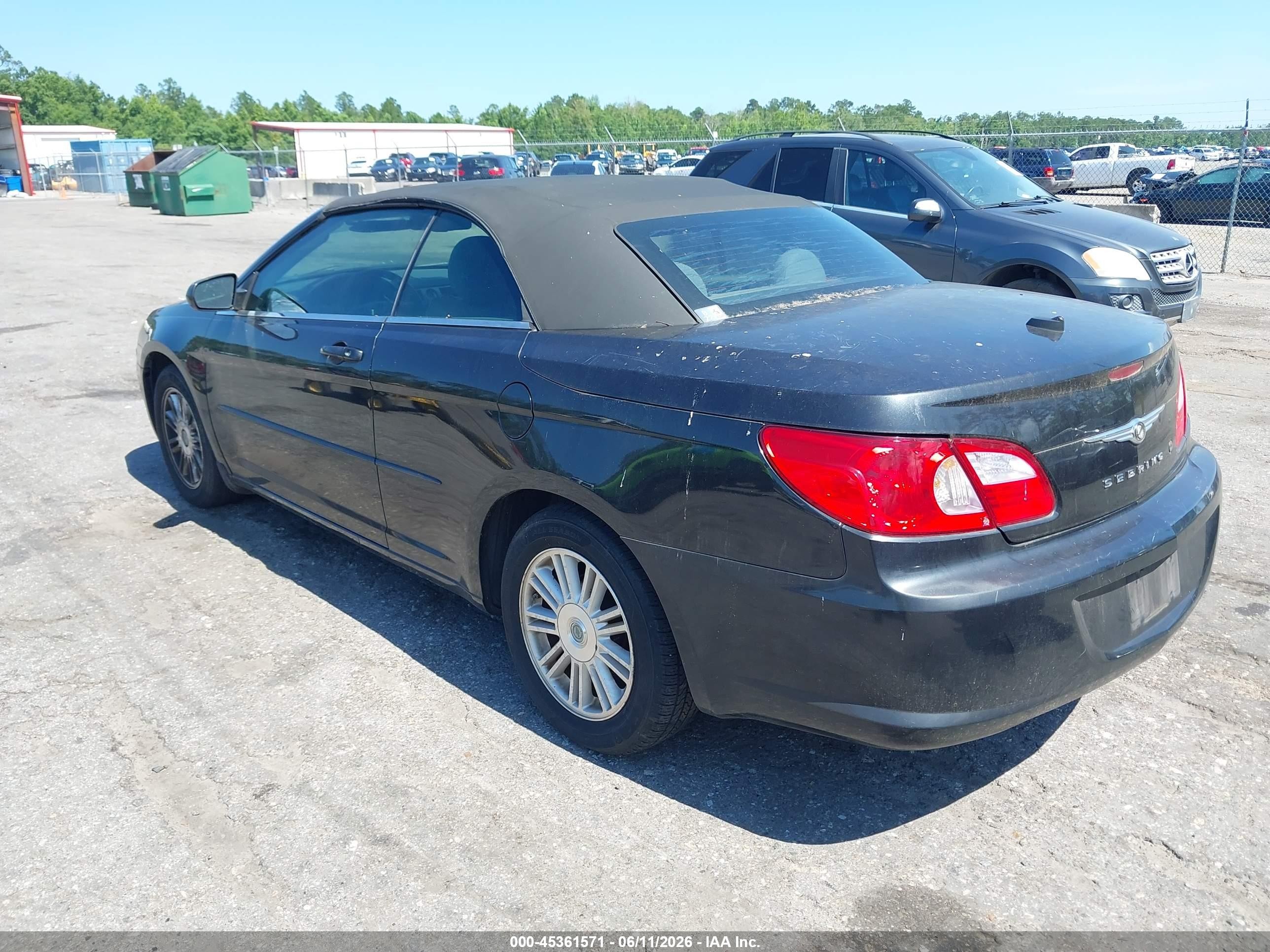 2008 Chrysler Sebring Lx Черный vin: 1C3LC45K88N296779