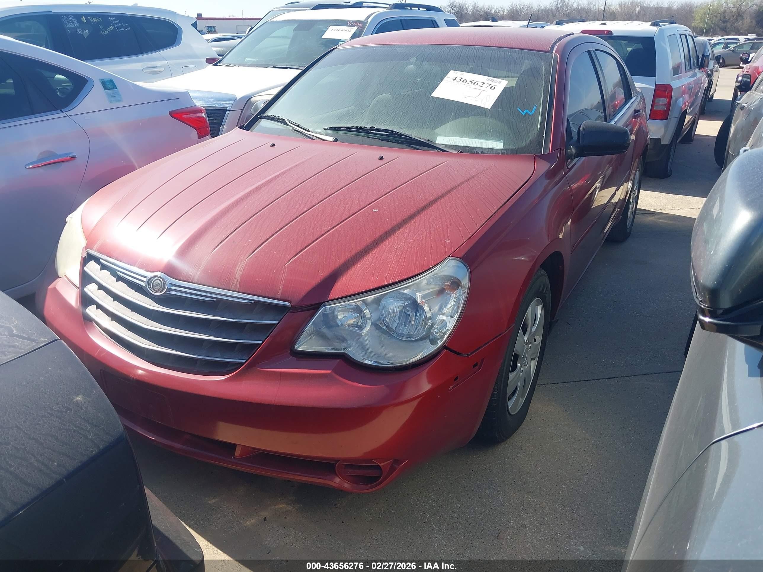 2008 Chrysler Sebring Lx Red vin: 1C3LC46K98N188282
