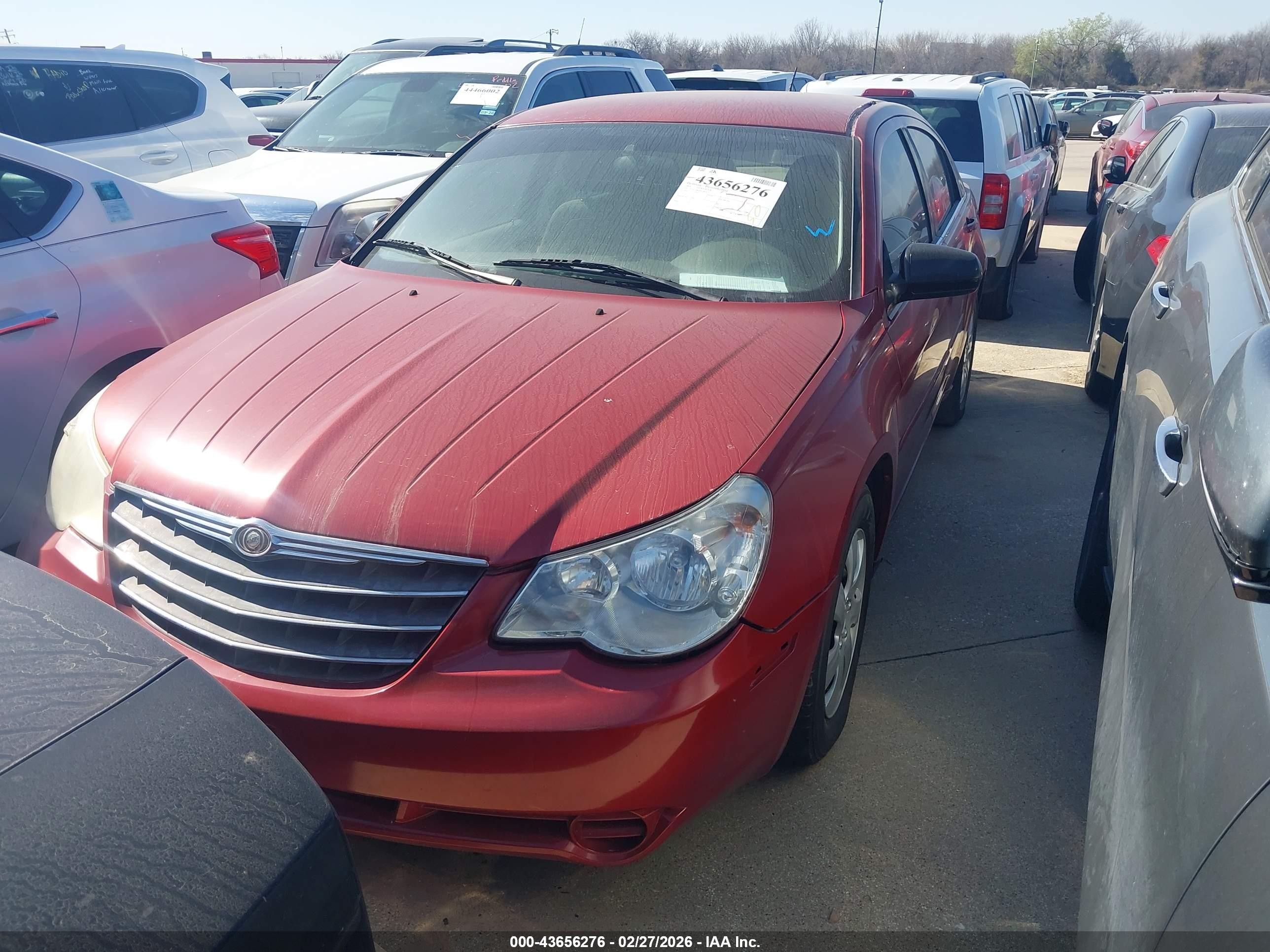 2008 Chrysler Sebring Lx Red vin: 1C3LC46K98N188282