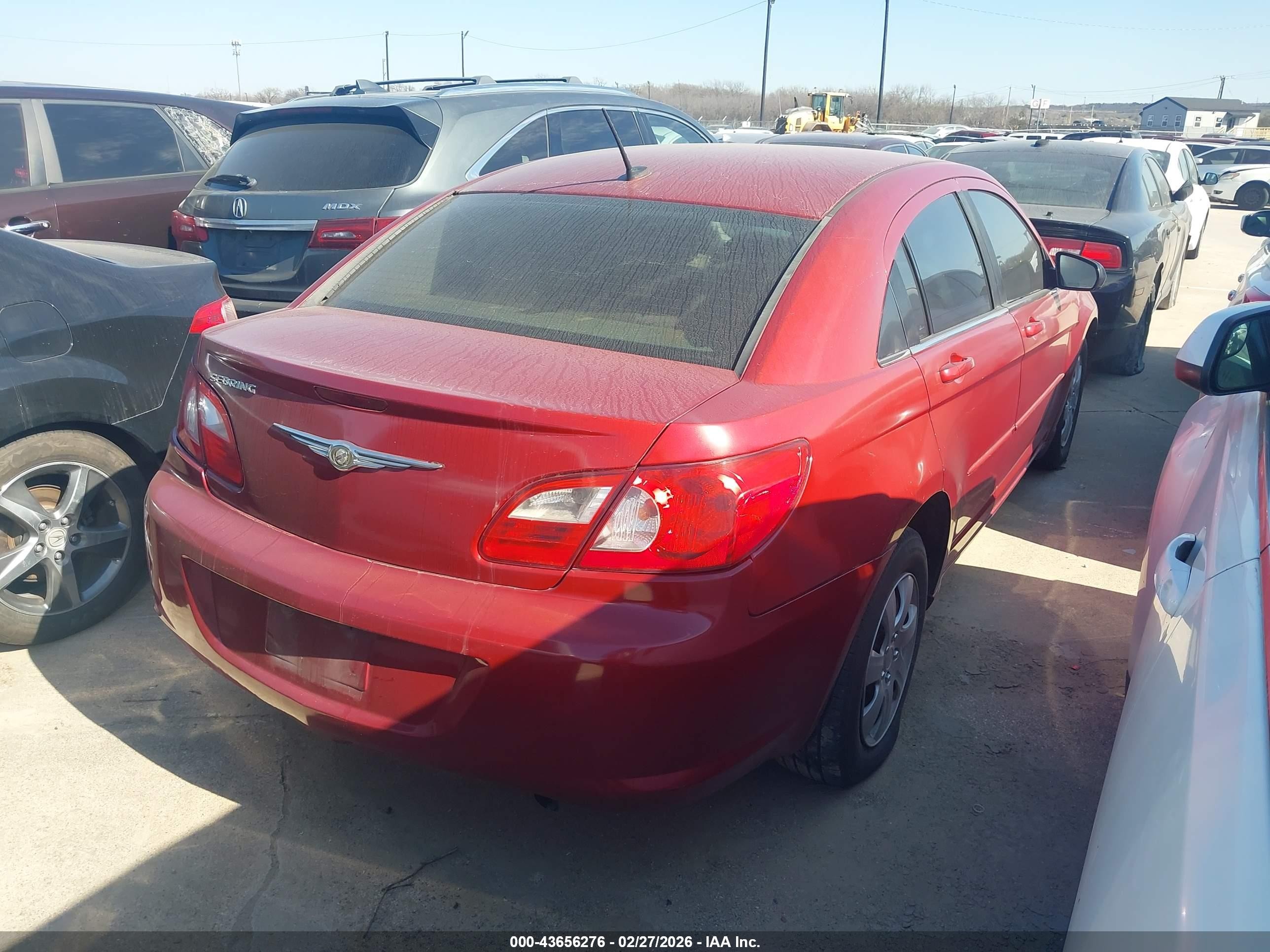 2008 Chrysler Sebring Lx Red vin: 1C3LC46K98N188282