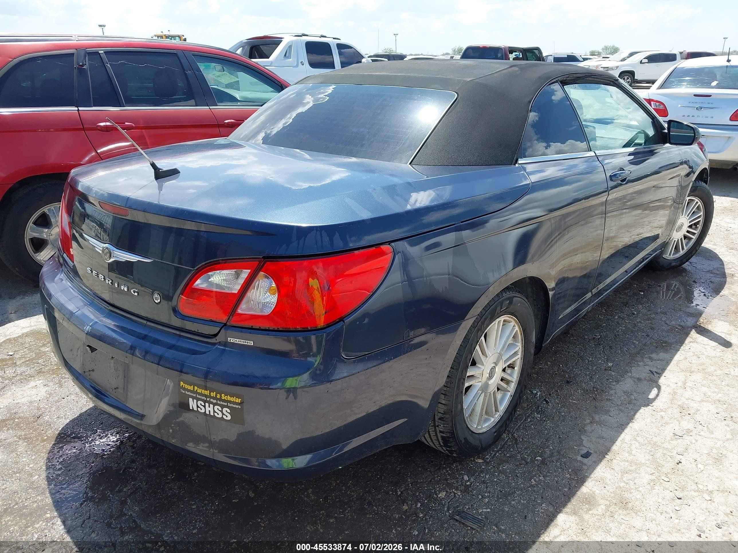 2008 Chrysler Sebring Touring Blue vin: 1C3LC55R08N248860