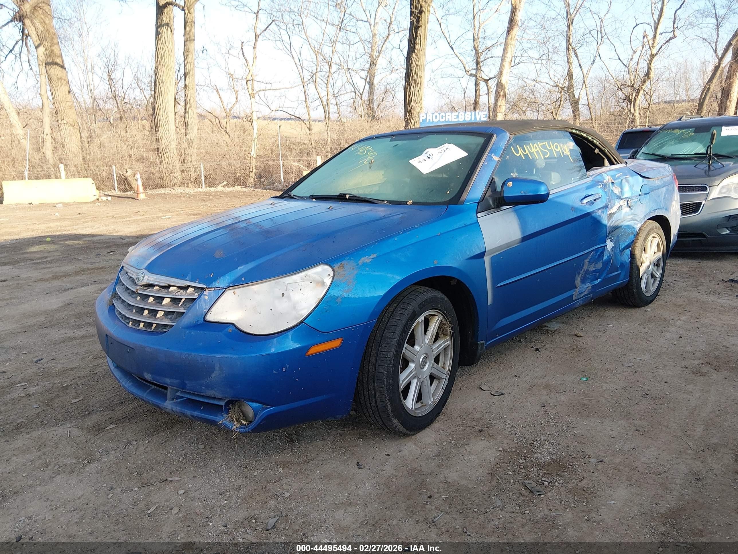 2008 Chrysler Sebring Touring Blue vin: 1C3LC55R28N222387