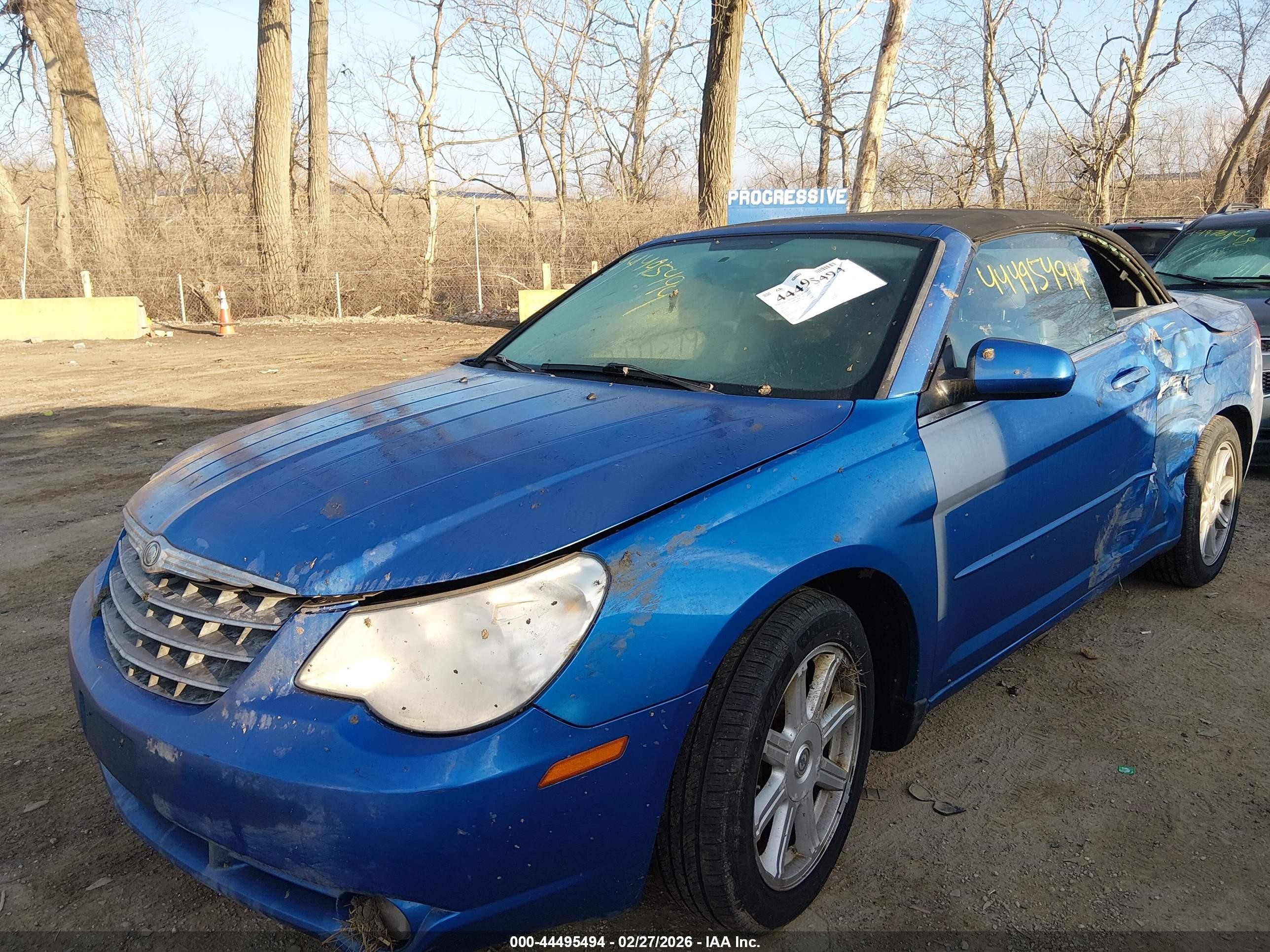 2008 Chrysler Sebring Touring Blue vin: 1C3LC55R28N222387