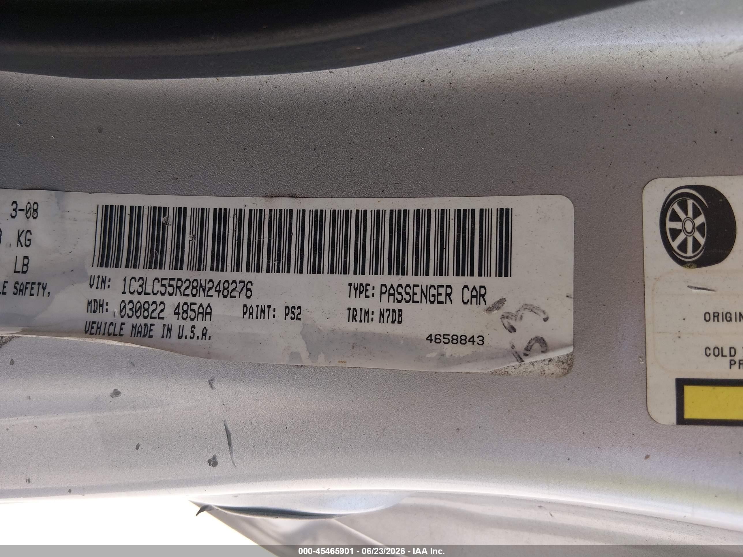2008 Chrysler Sebring Touring Gray vin: 1C3LC55R28N248276