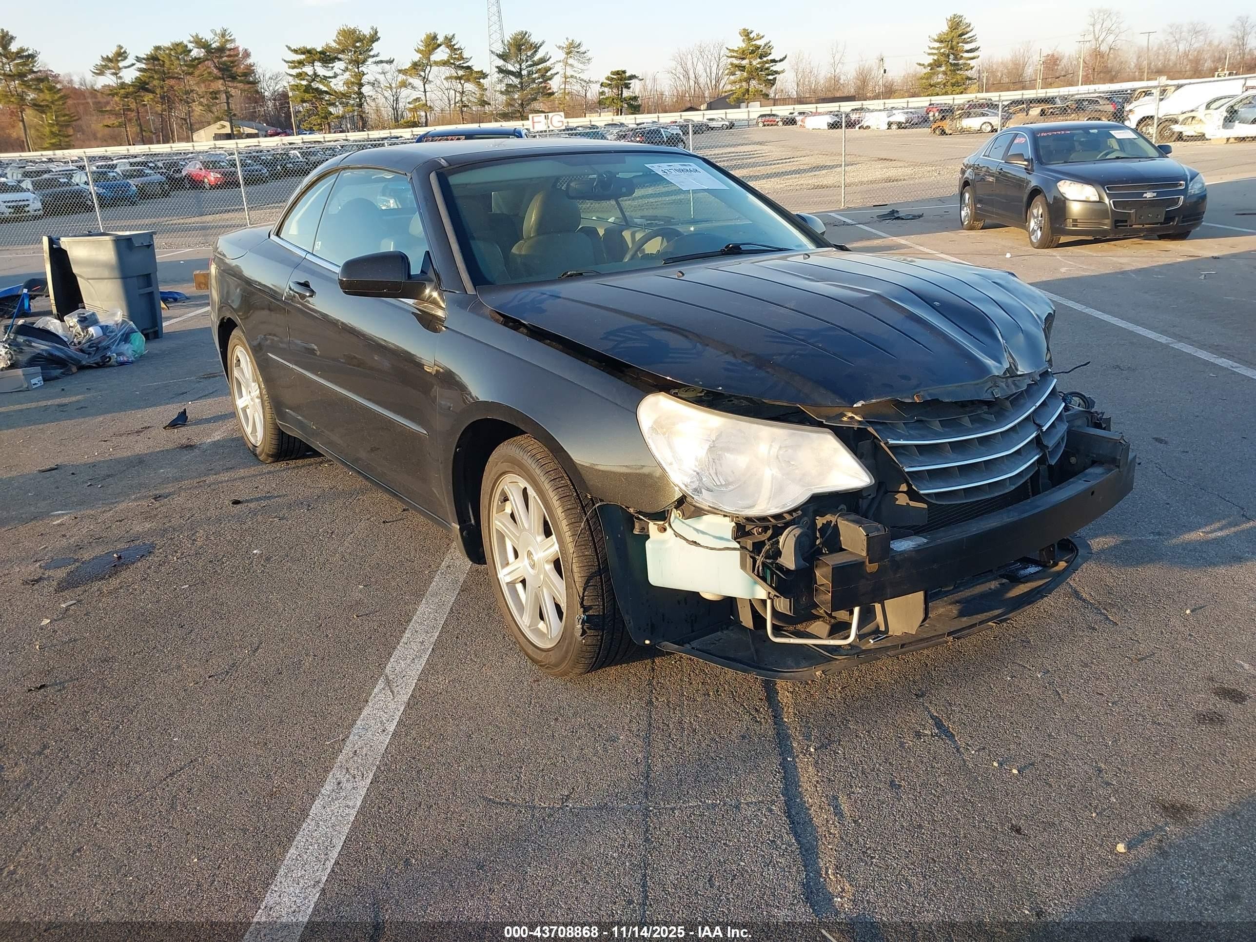 2008 Chrysler Sebring Touring Black vin: 1C3LC55R28N640321