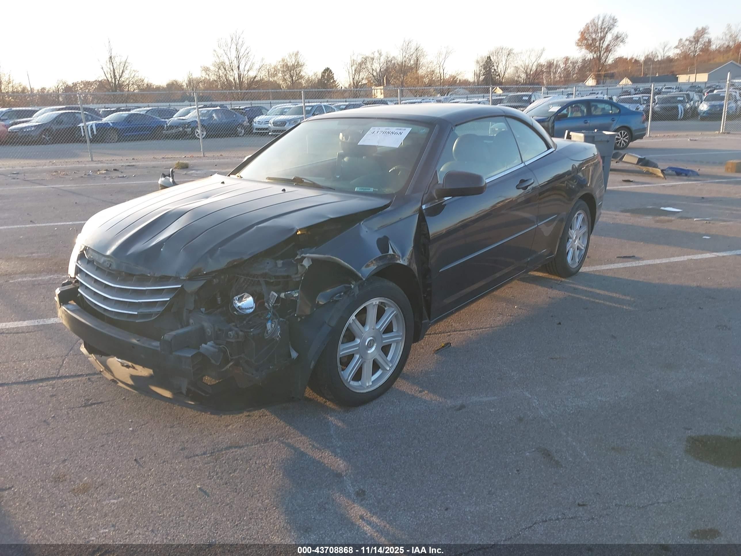 2008 Chrysler Sebring Touring Black vin: 1C3LC55R28N640321