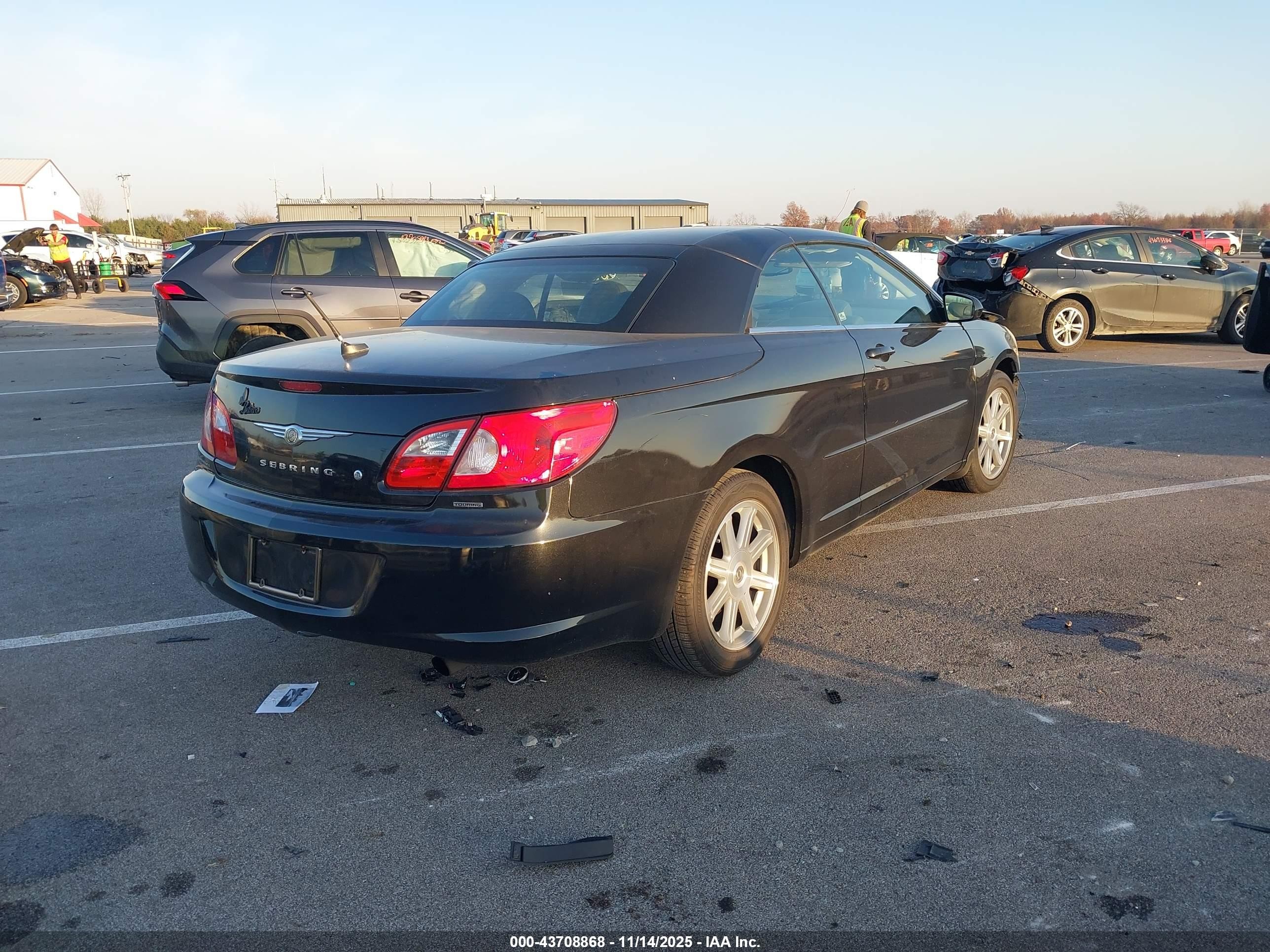 2008 Chrysler Sebring Touring Black vin: 1C3LC55R28N640321