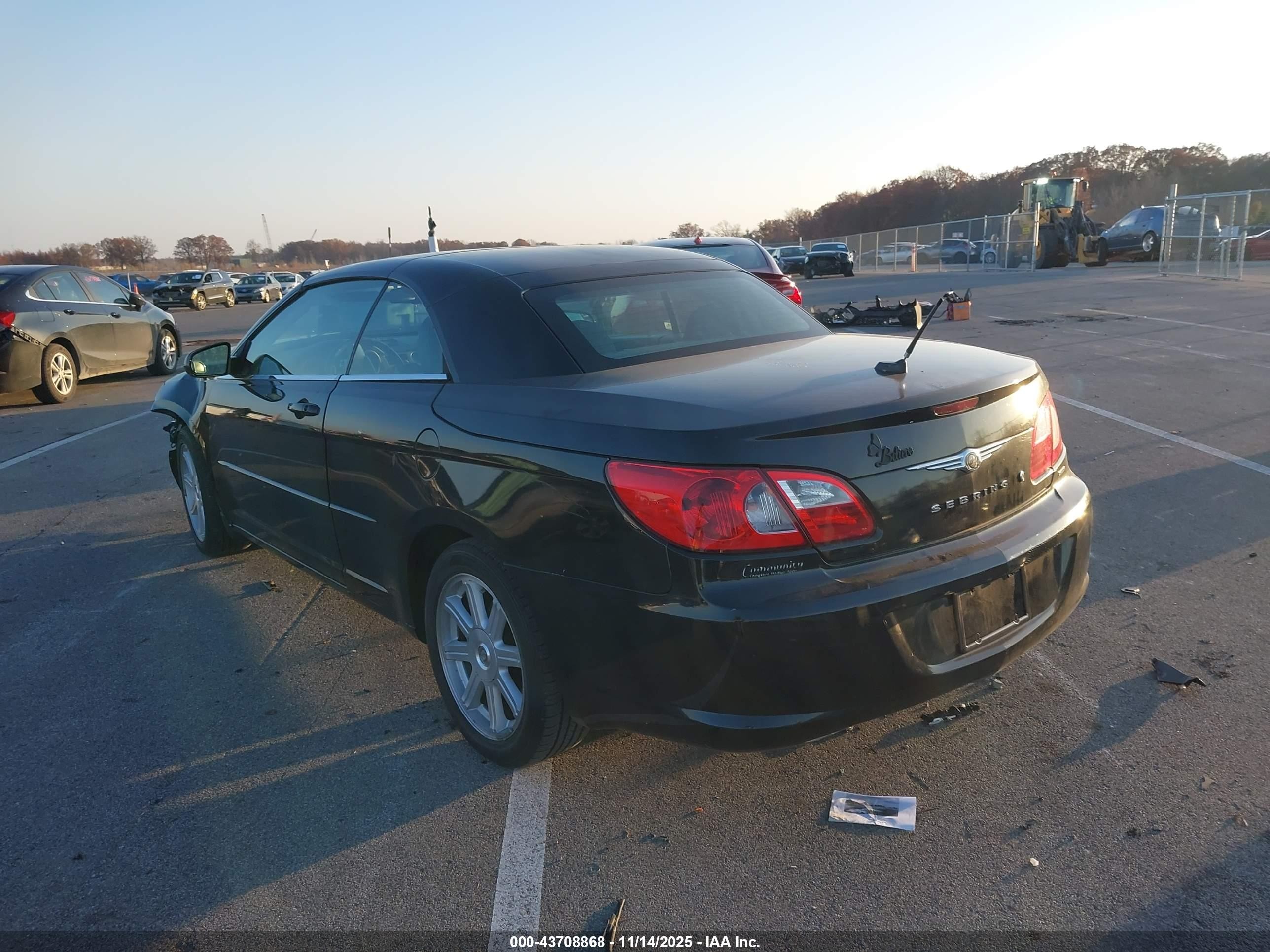 2008 Chrysler Sebring Touring Black vin: 1C3LC55R28N640321