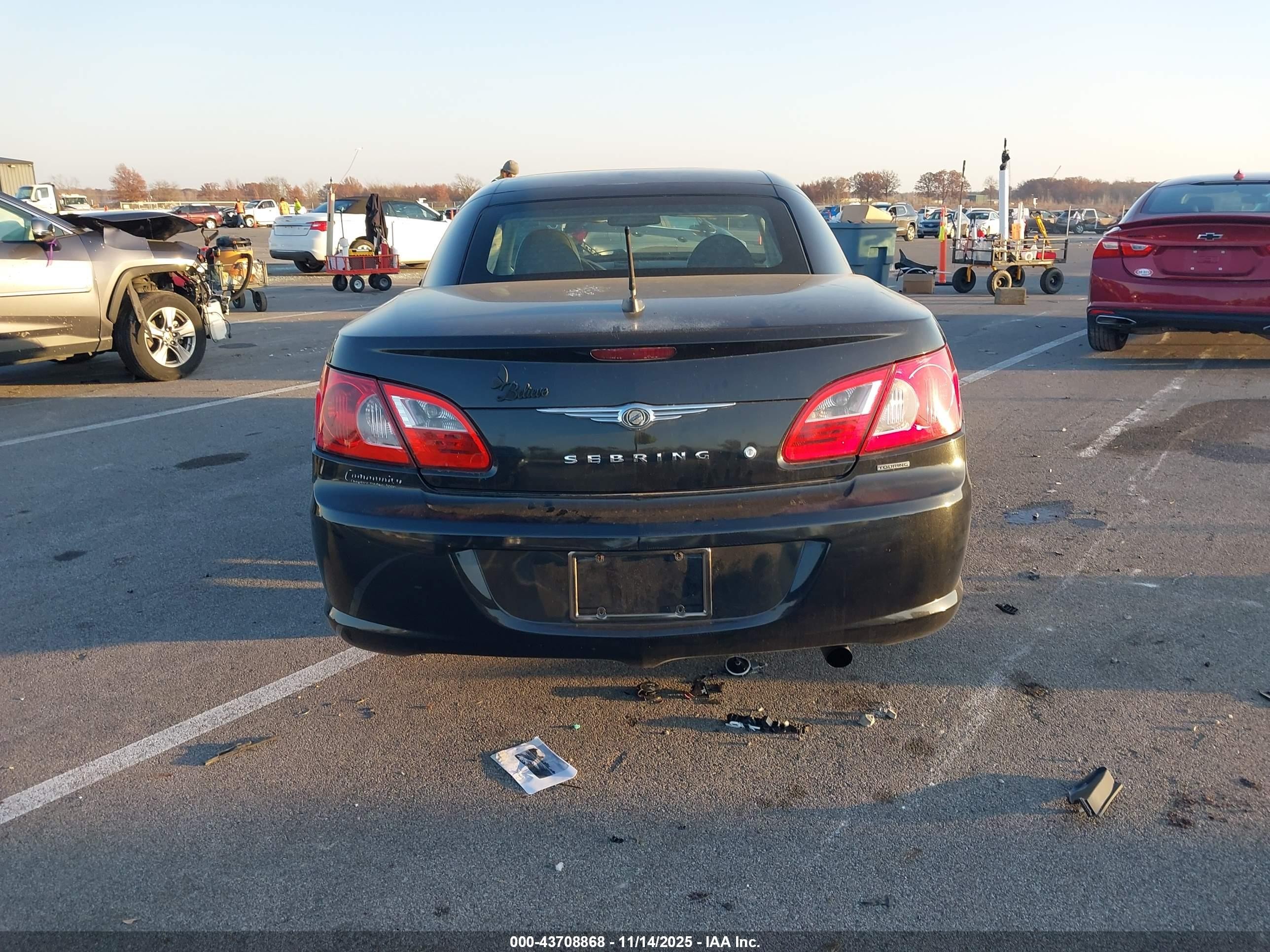 2008 Chrysler Sebring Touring Black vin: 1C3LC55R28N640321