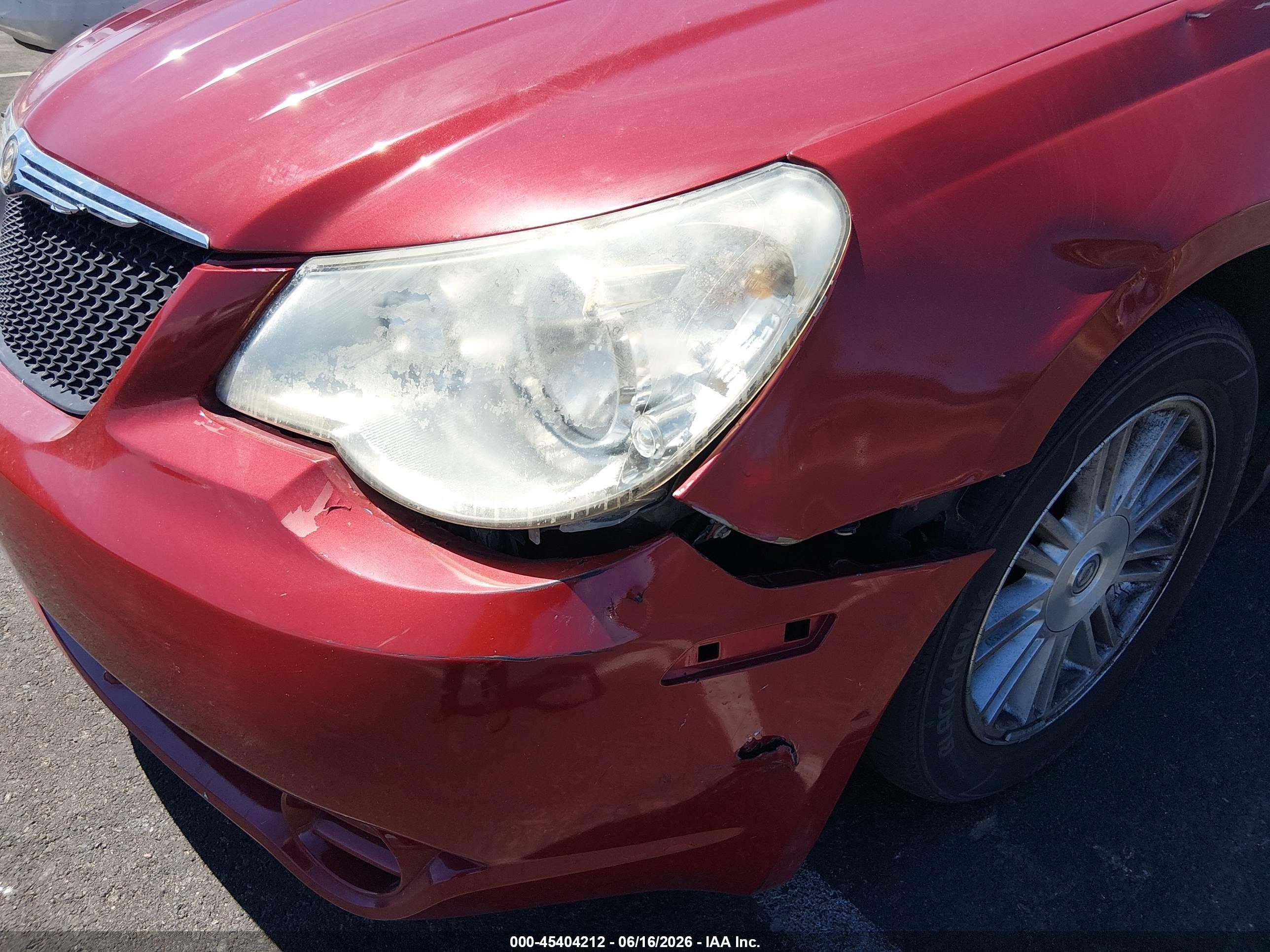 2008 Chrysler Sebring Touring Red vin: 1C3LC55R68N643531