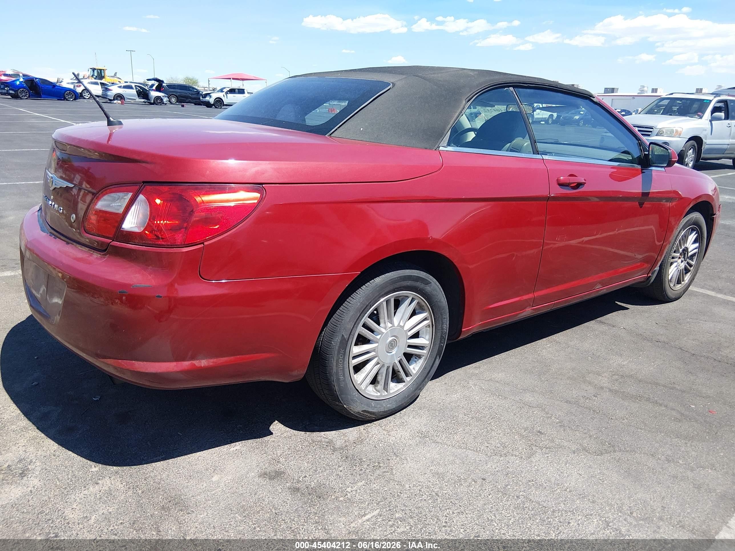 2008 Chrysler Sebring Touring Red vin: 1C3LC55R68N643531