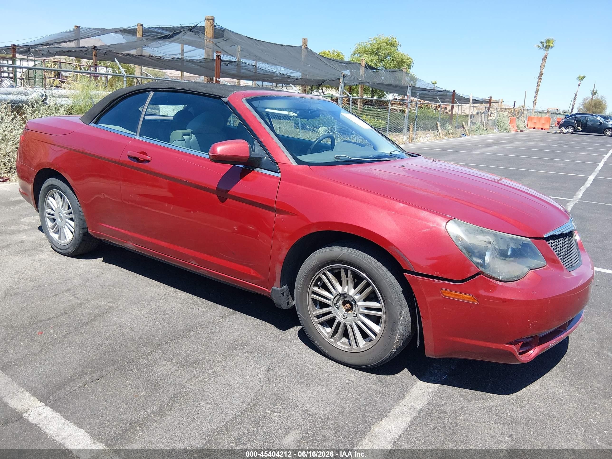2008 Chrysler Sebring Touring Red vin: 1C3LC55R68N643531