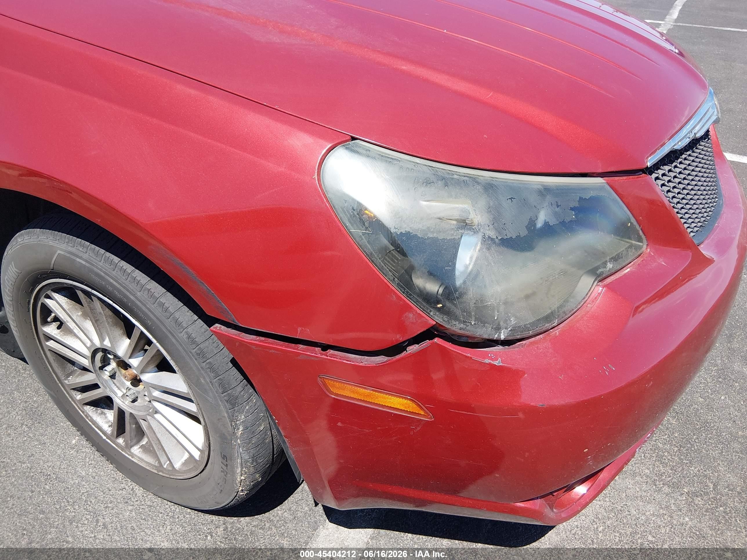 2008 Chrysler Sebring Touring Red vin: 1C3LC55R68N643531