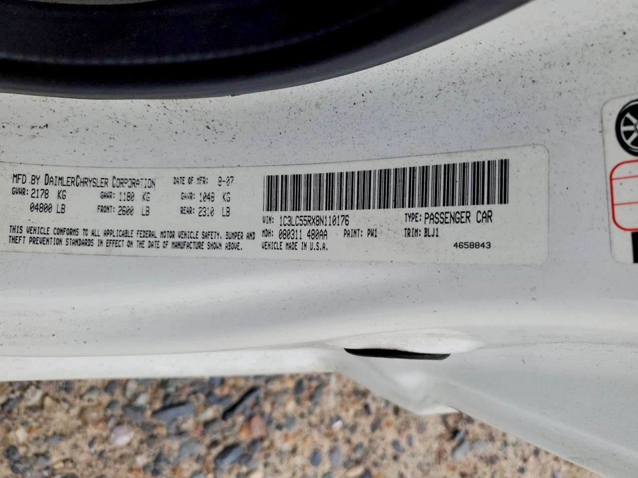 2008 Chrysler Sebring Touring White vin: 1C3LC55RX8N110176