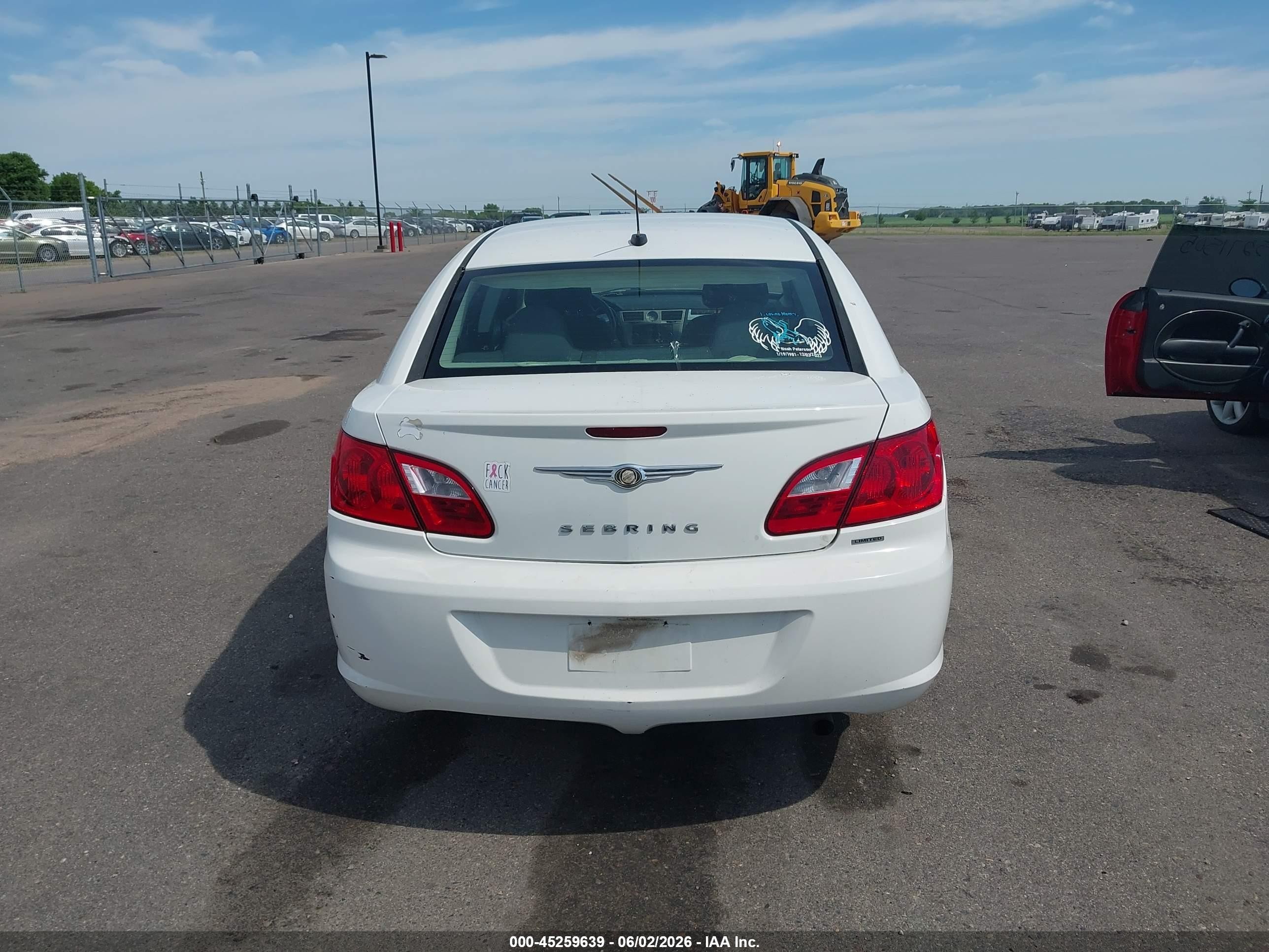 2009 Chrysler Sebring Touring White vin: 1C3LC56B39N566880