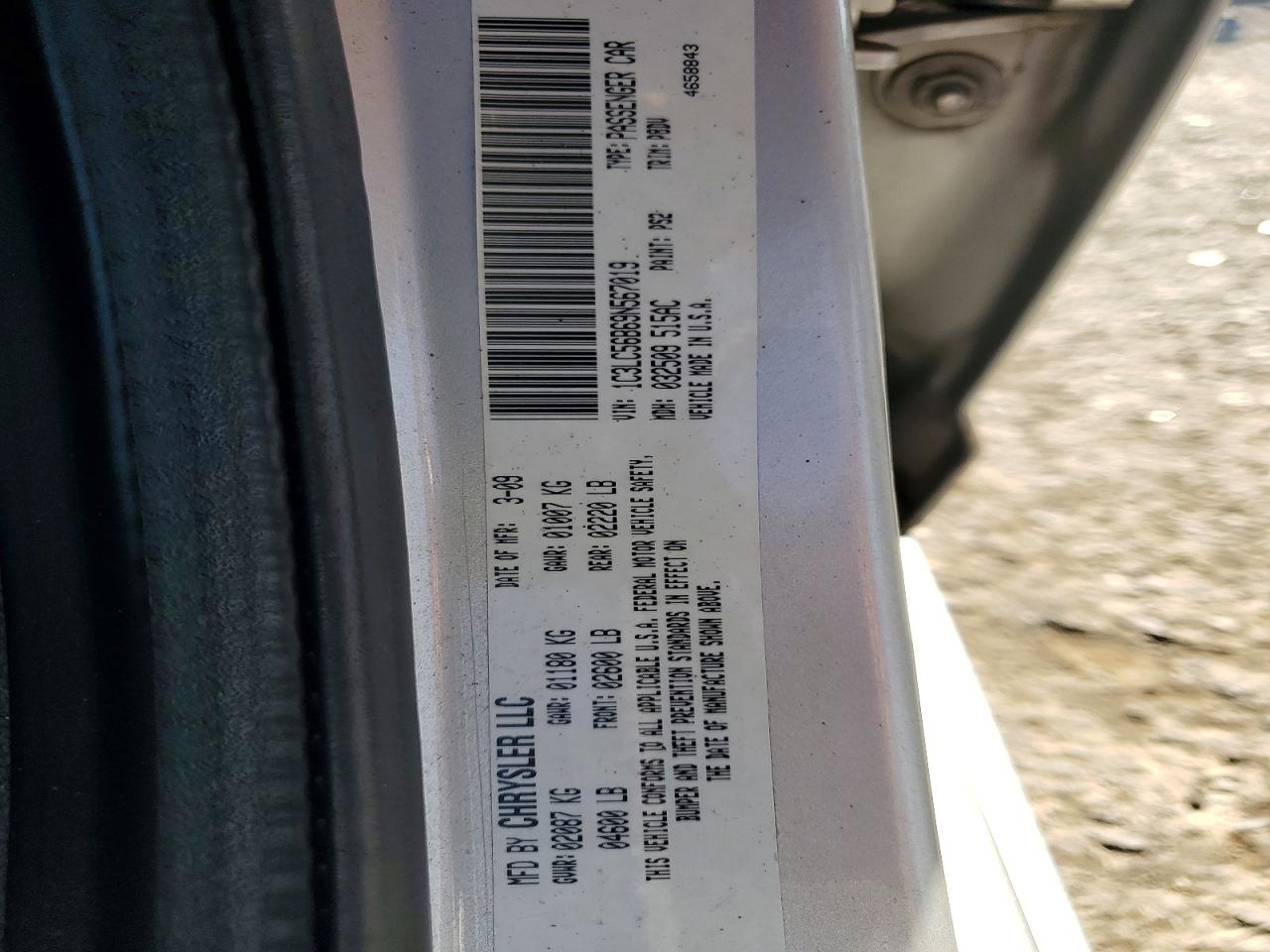 2009 Chrysler Sebring Touring Серебряный vin: 1C3LC56B69N567019