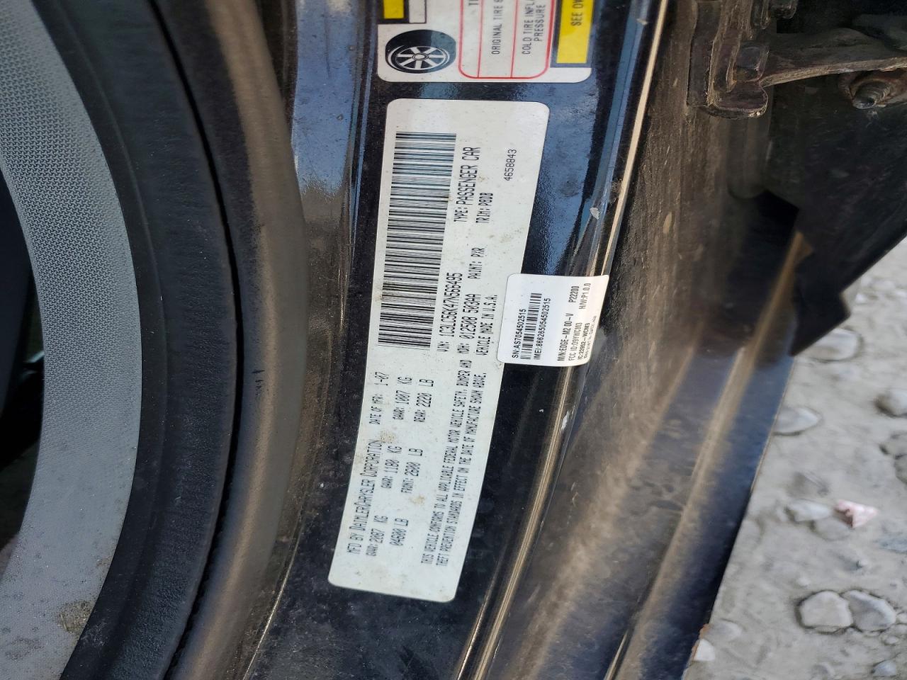 2007 Chrysler Sebring Touring Black vin: 1C3LC56K47N566495