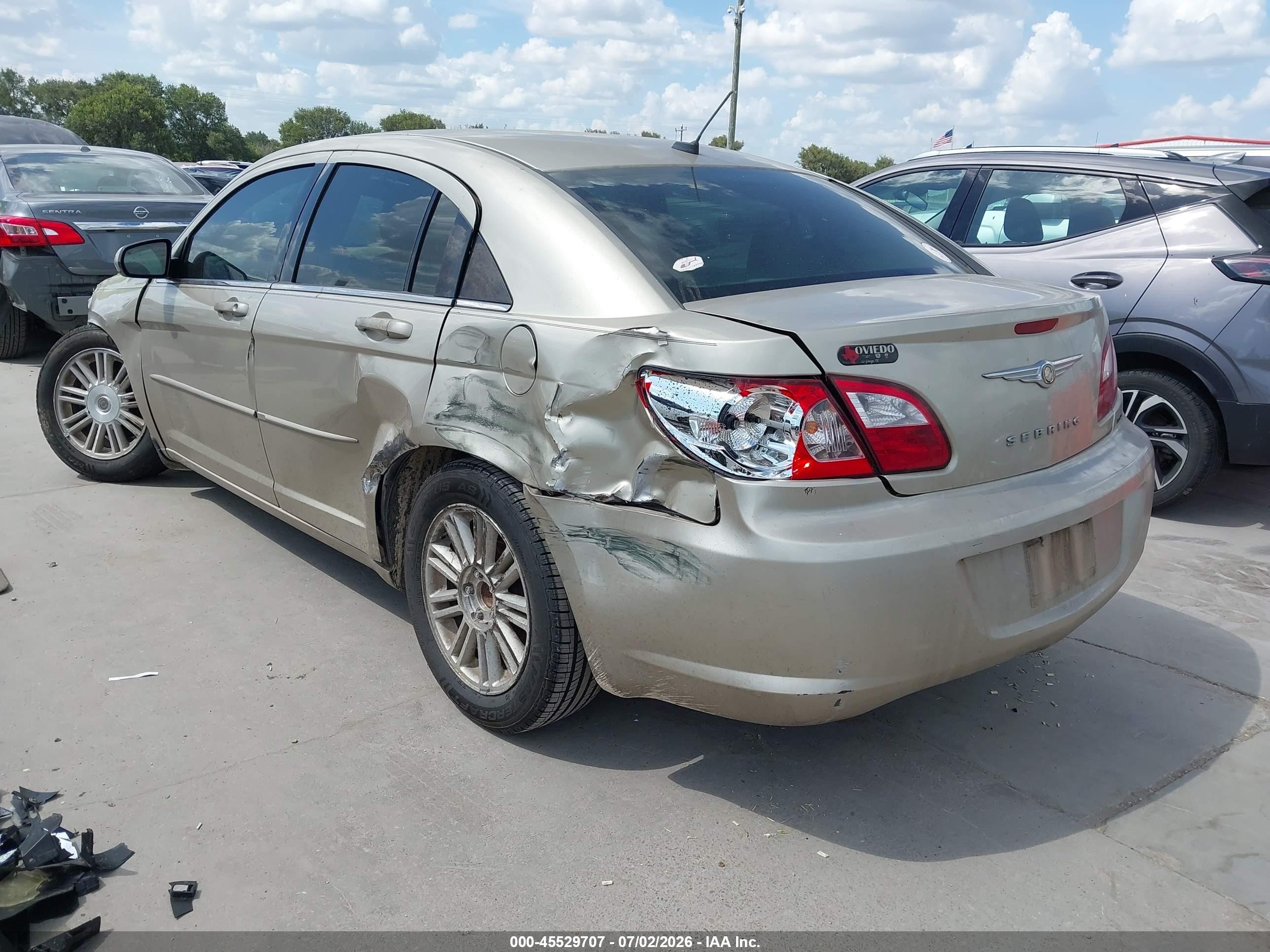 2007 Chrysler Sebring Touring Gold vin: 1C3LC56K67N532669