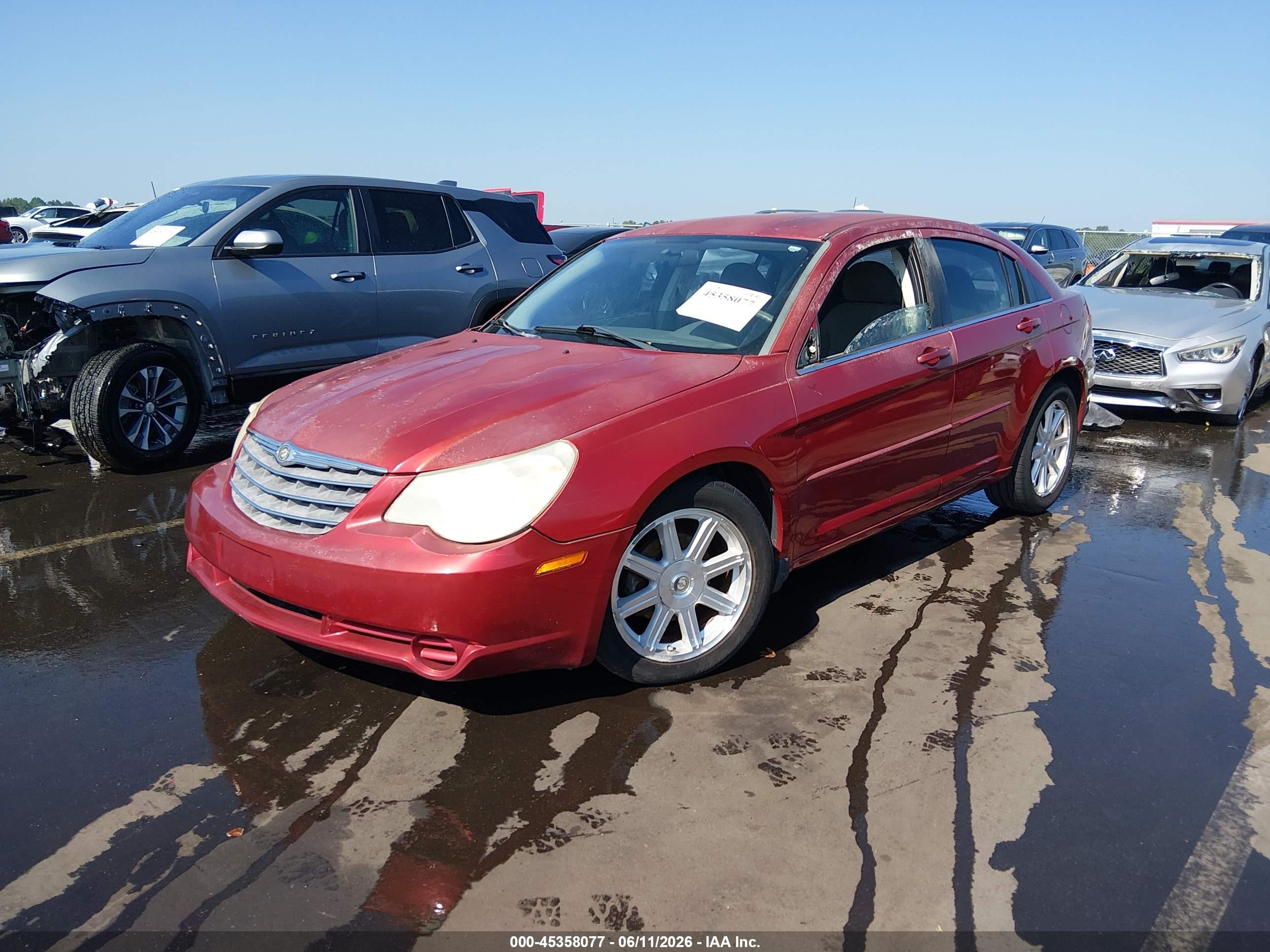 2007 Chrysler Sebring Touring Red vin: 1C3LC56R37N654936