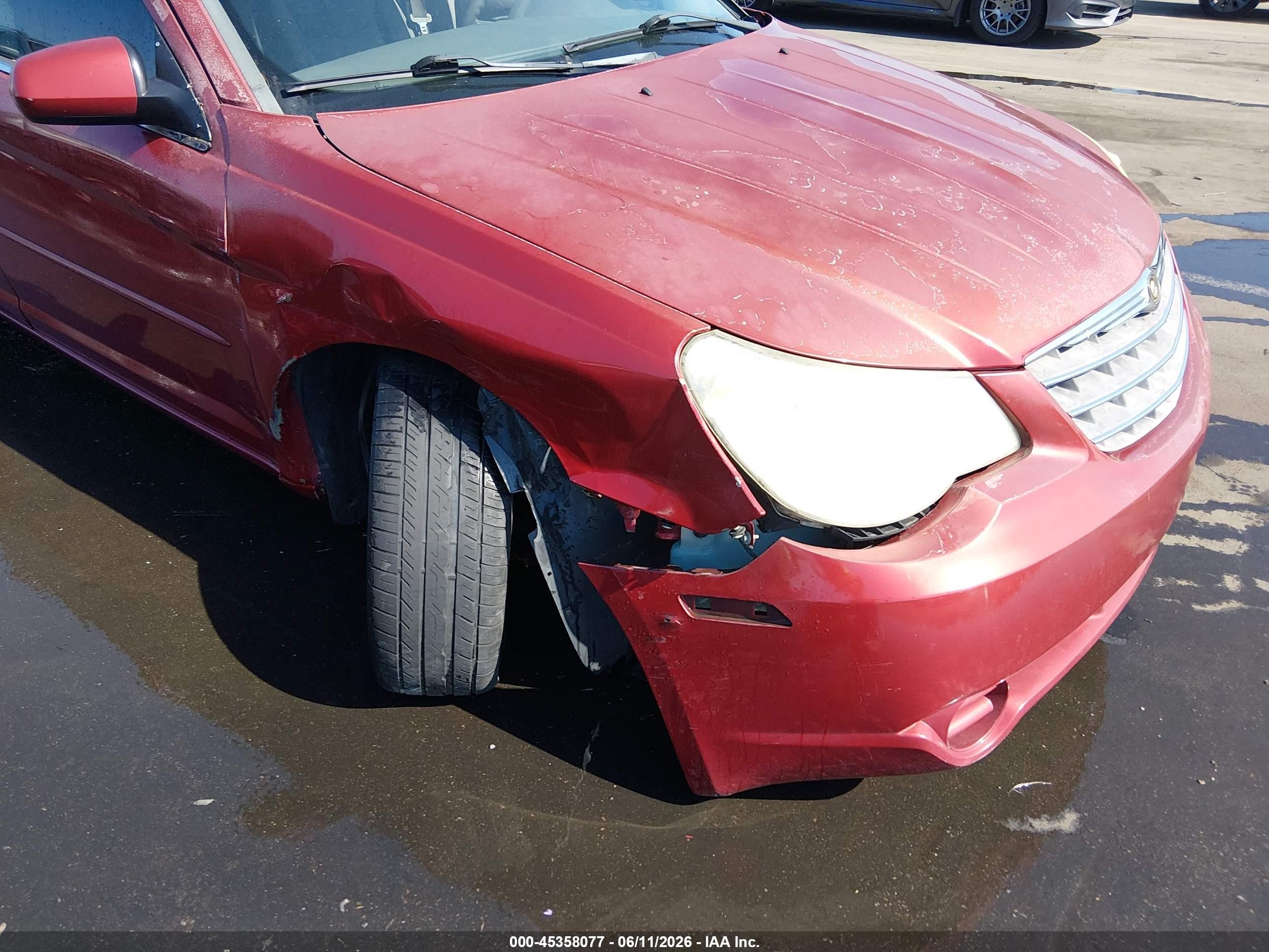 2007 Chrysler Sebring Touring Red vin: 1C3LC56R37N654936