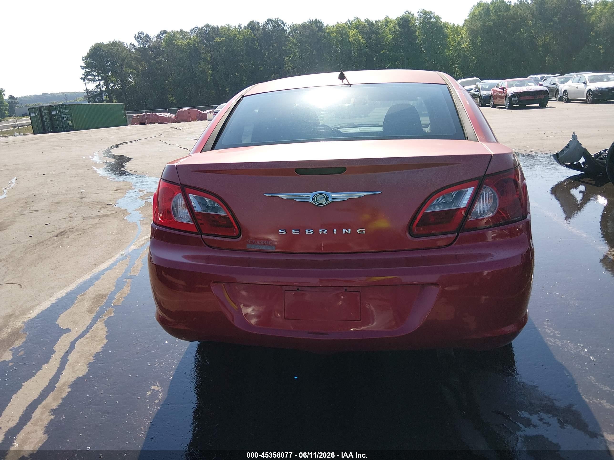 2007 Chrysler Sebring Touring Red vin: 1C3LC56R37N654936