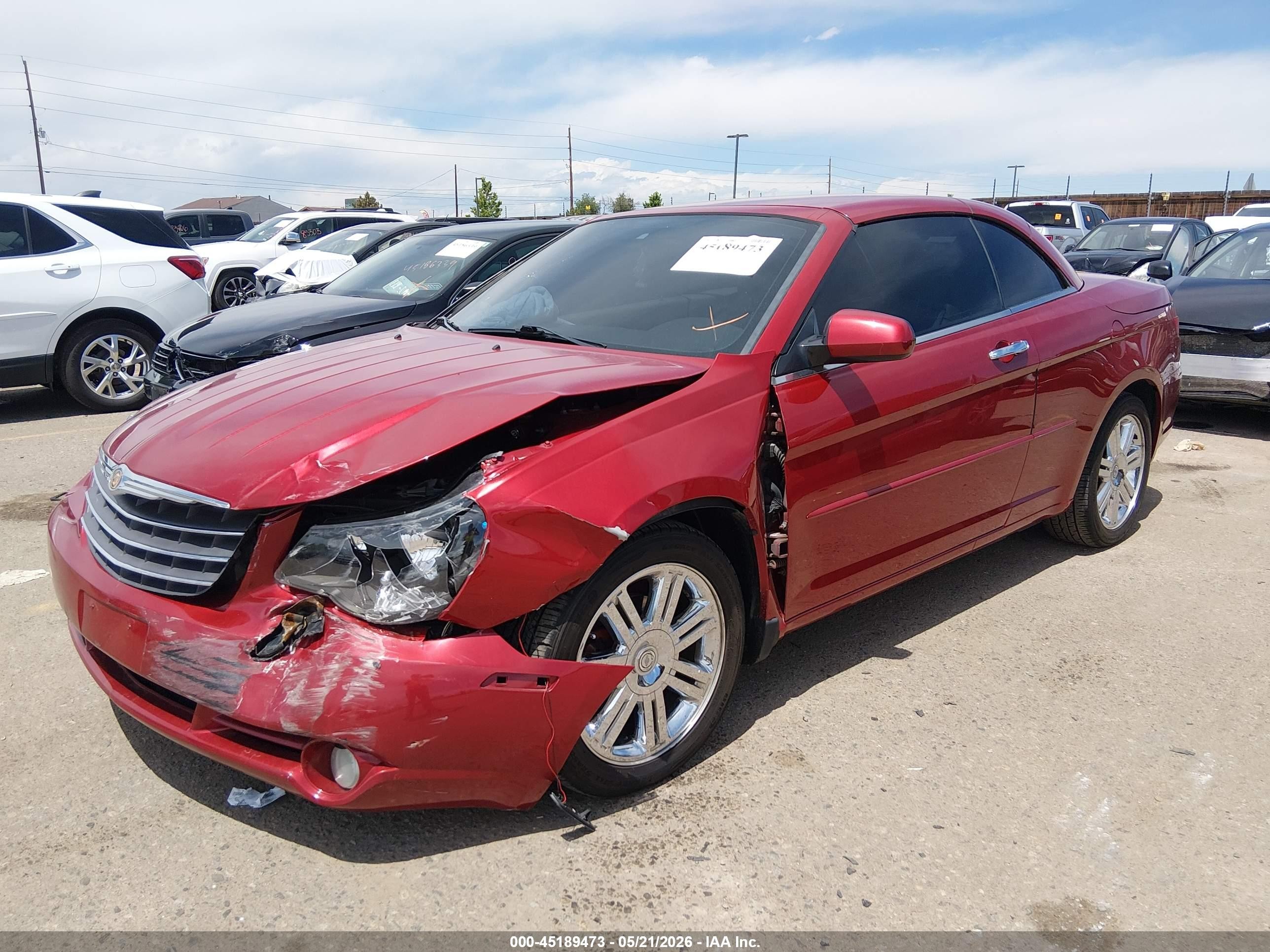 2008 Chrysler Sebring Limited Red vin: 1C3LC65M08N147487