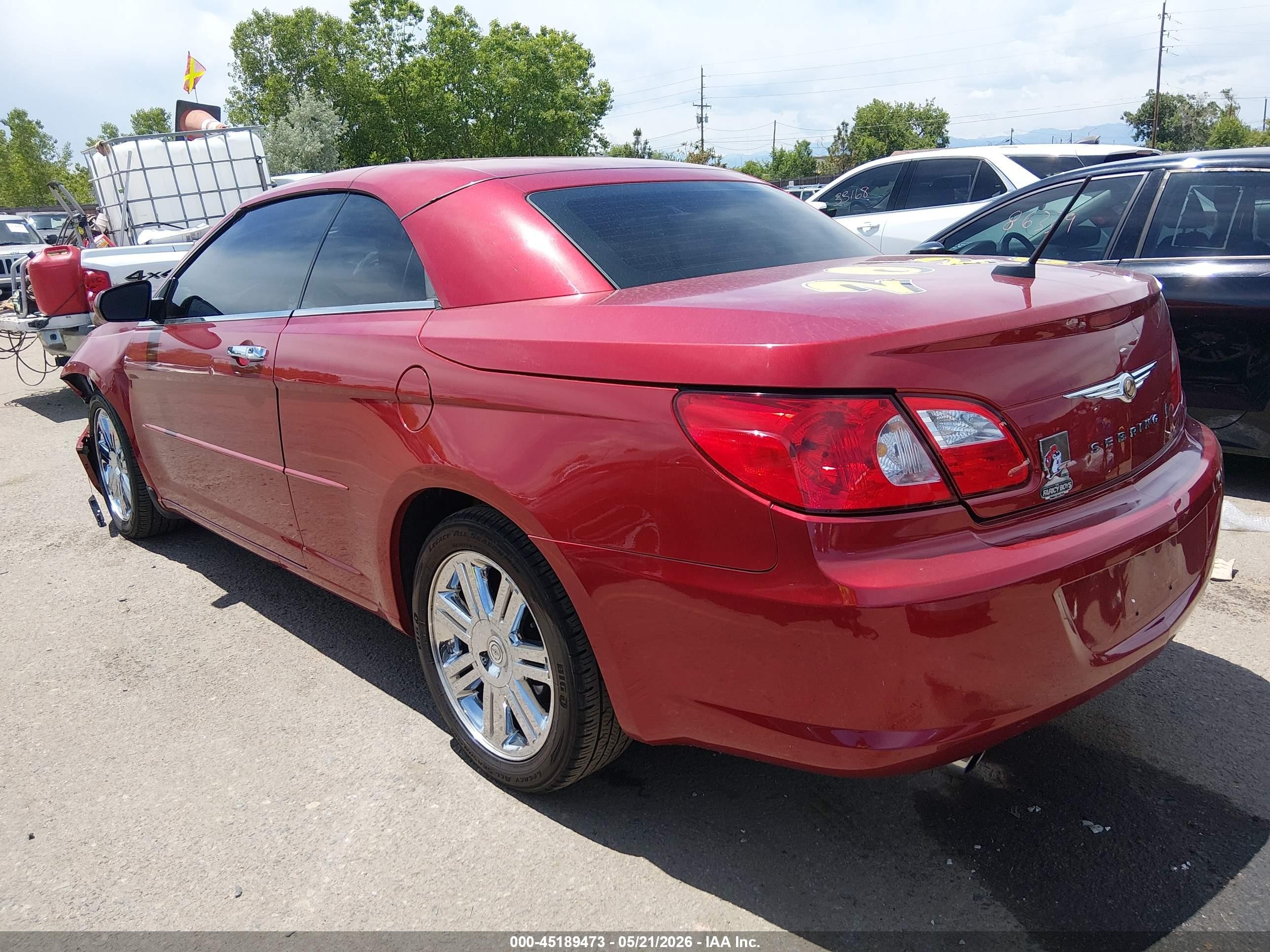 2008 Chrysler Sebring Limited Red vin: 1C3LC65M08N147487