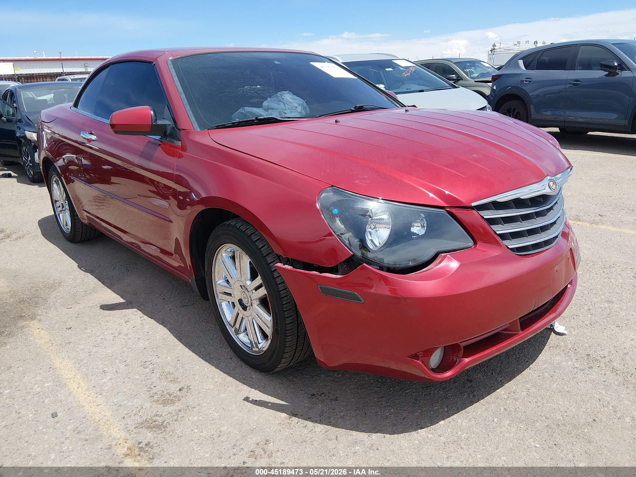 2008 Chrysler Sebring Limited Red vin: 1C3LC65M08N147487