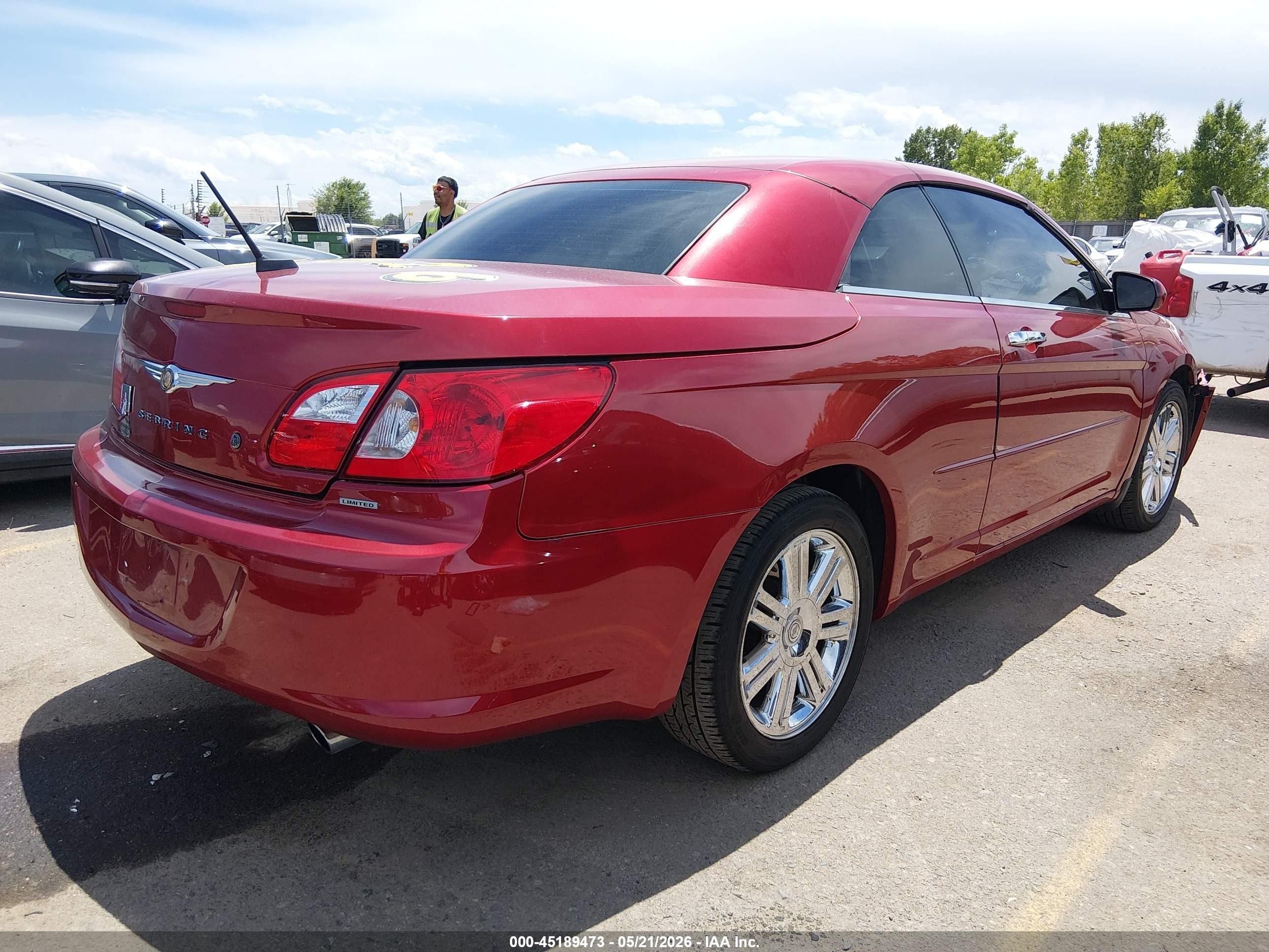 2008 Chrysler Sebring Limited Red vin: 1C3LC65M08N147487