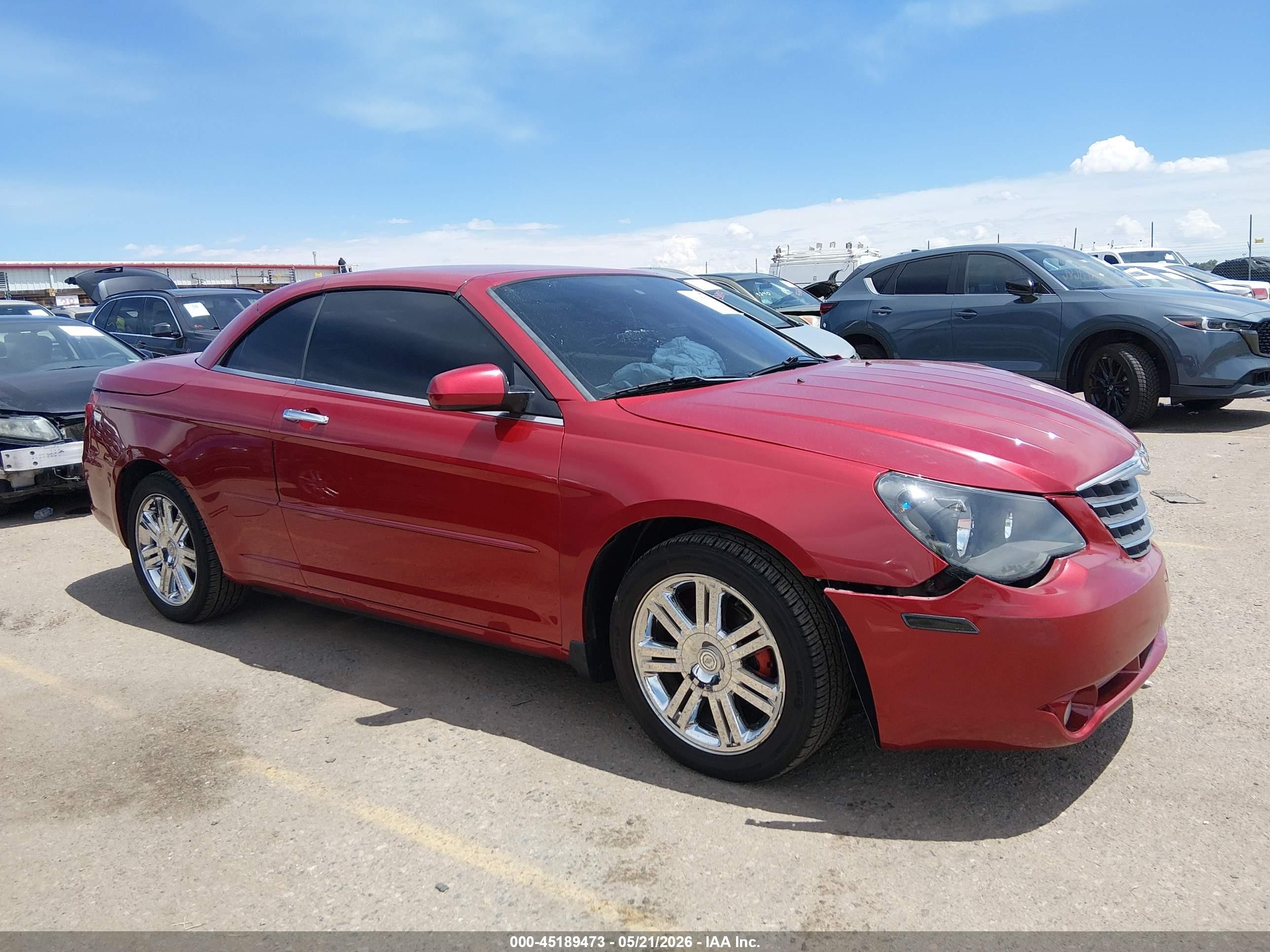 2008 Chrysler Sebring Limited Red vin: 1C3LC65M08N147487