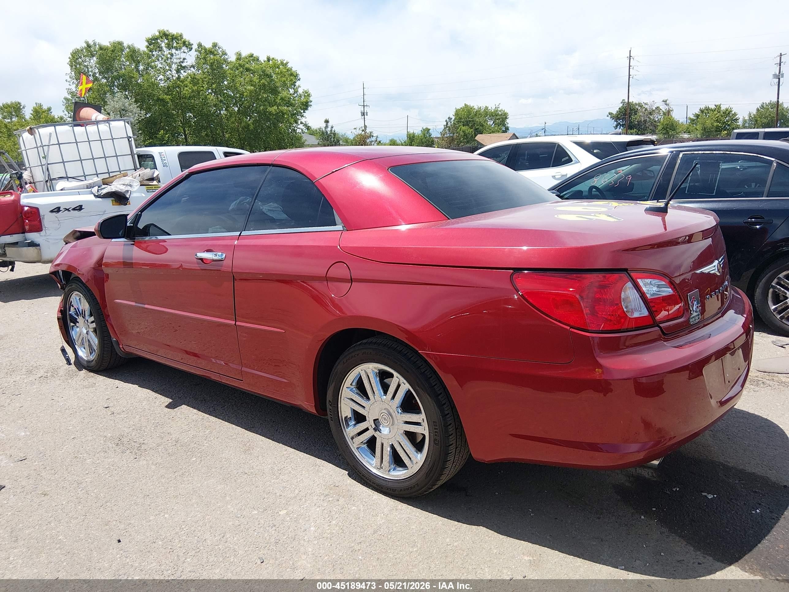 2008 Chrysler Sebring Limited Red vin: 1C3LC65M08N147487