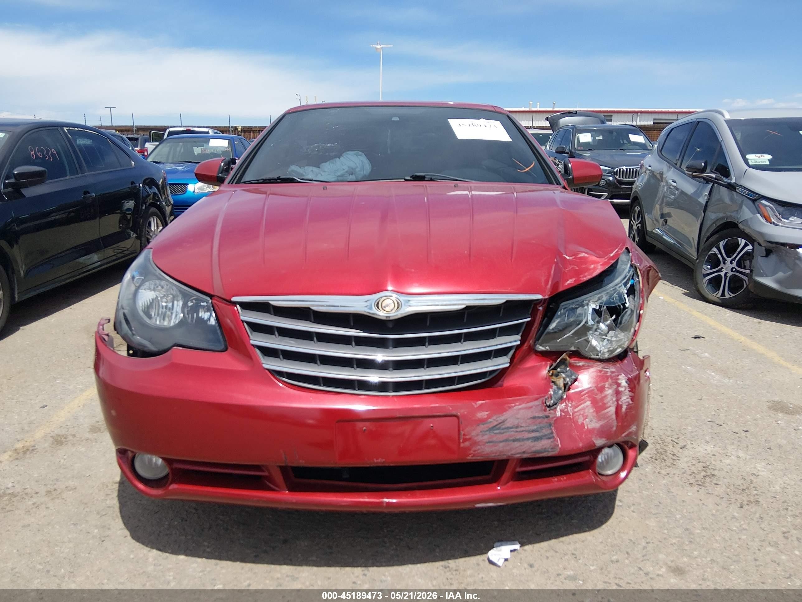 2008 Chrysler Sebring Limited Red vin: 1C3LC65M08N147487