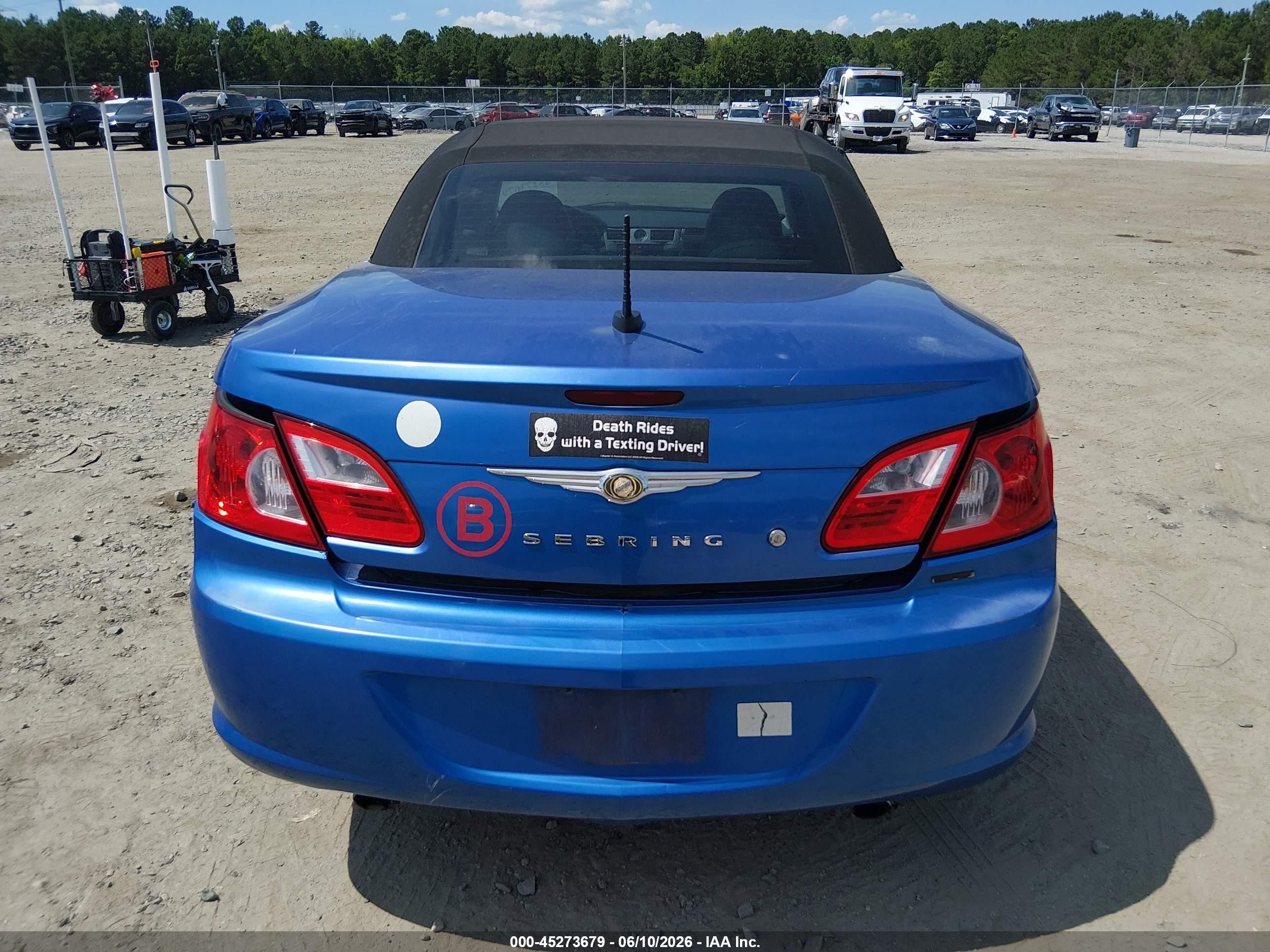 2008 Chrysler Sebring Limited Blue vin: 1C3LC65M58N167184