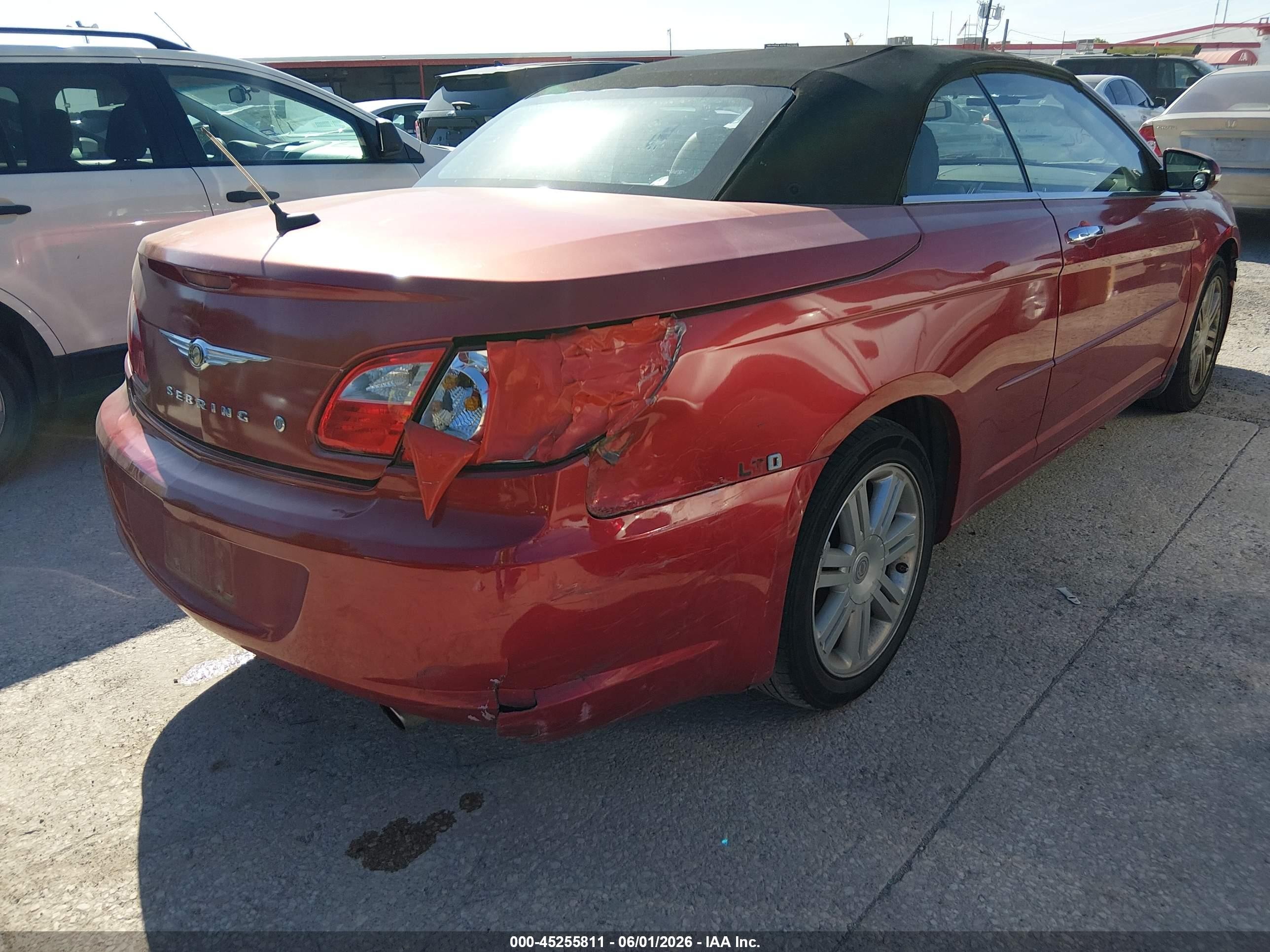 2008 Chrysler Sebring Limited Красный vin: 1C3LC65M58N639237