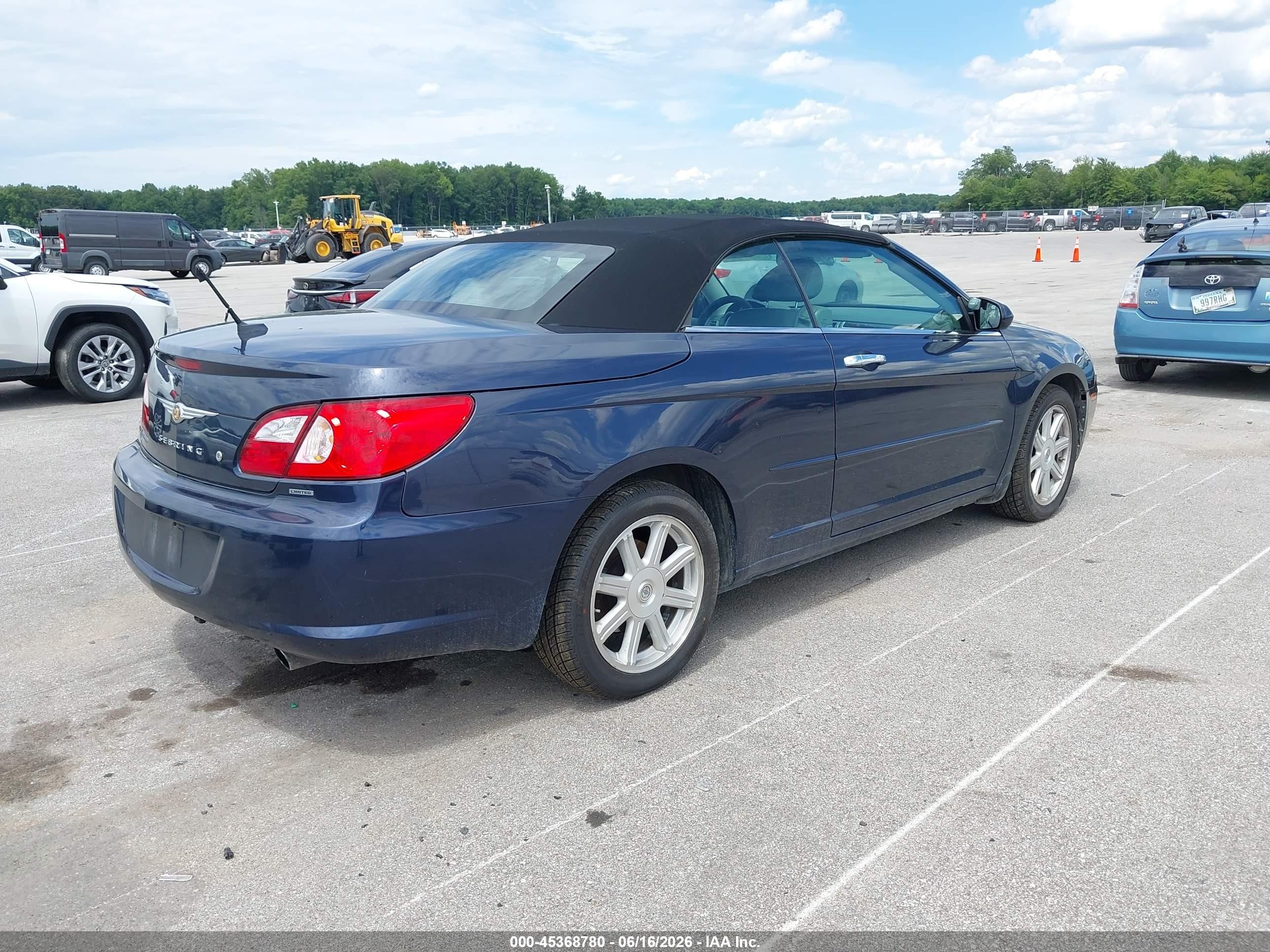 2008 Chrysler Sebring Limited Blue vin: 1C3LC65M68N608594