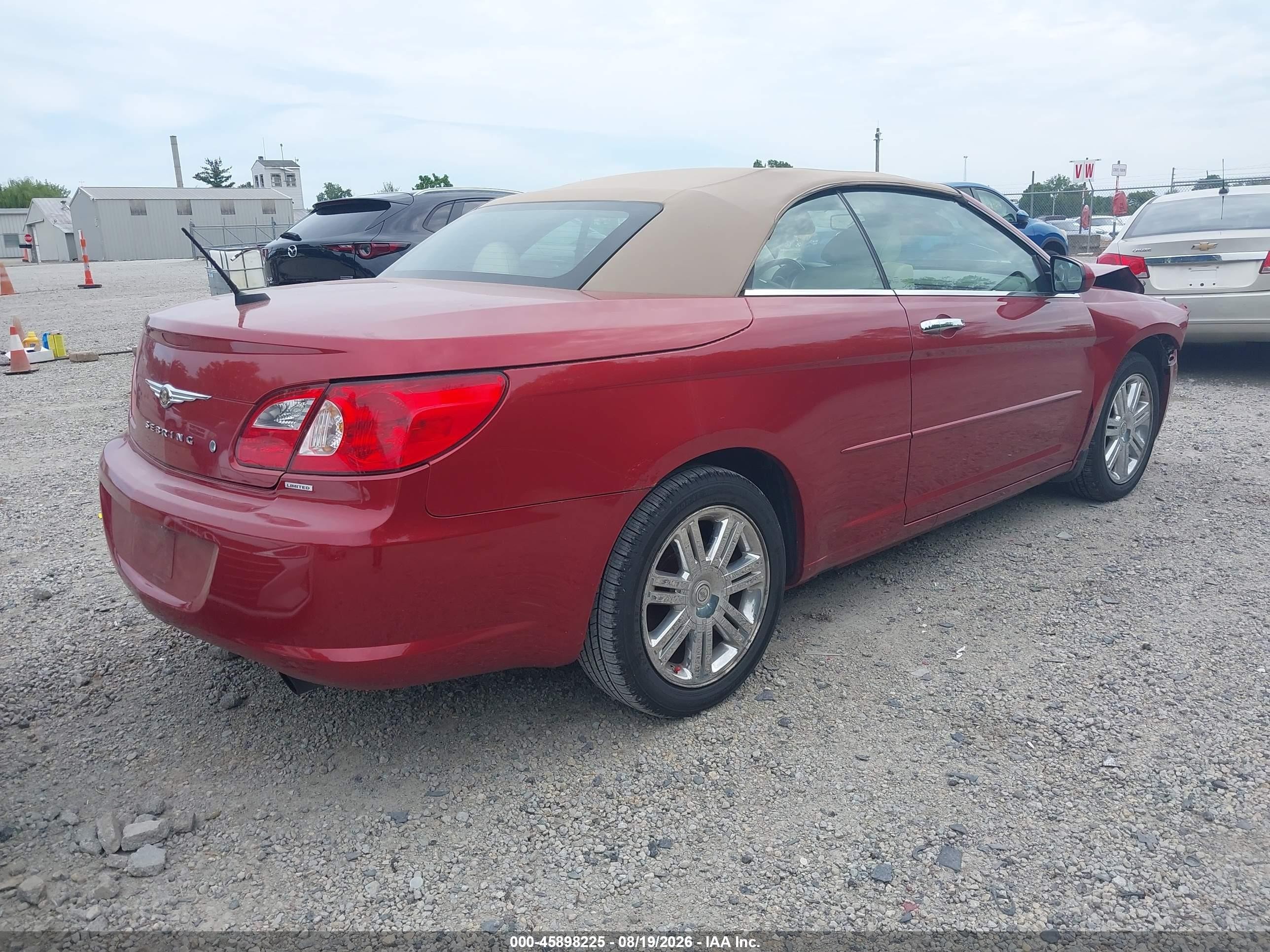 2008 Chrysler Sebring Limited Red vin: 1C3LC65M68N692531