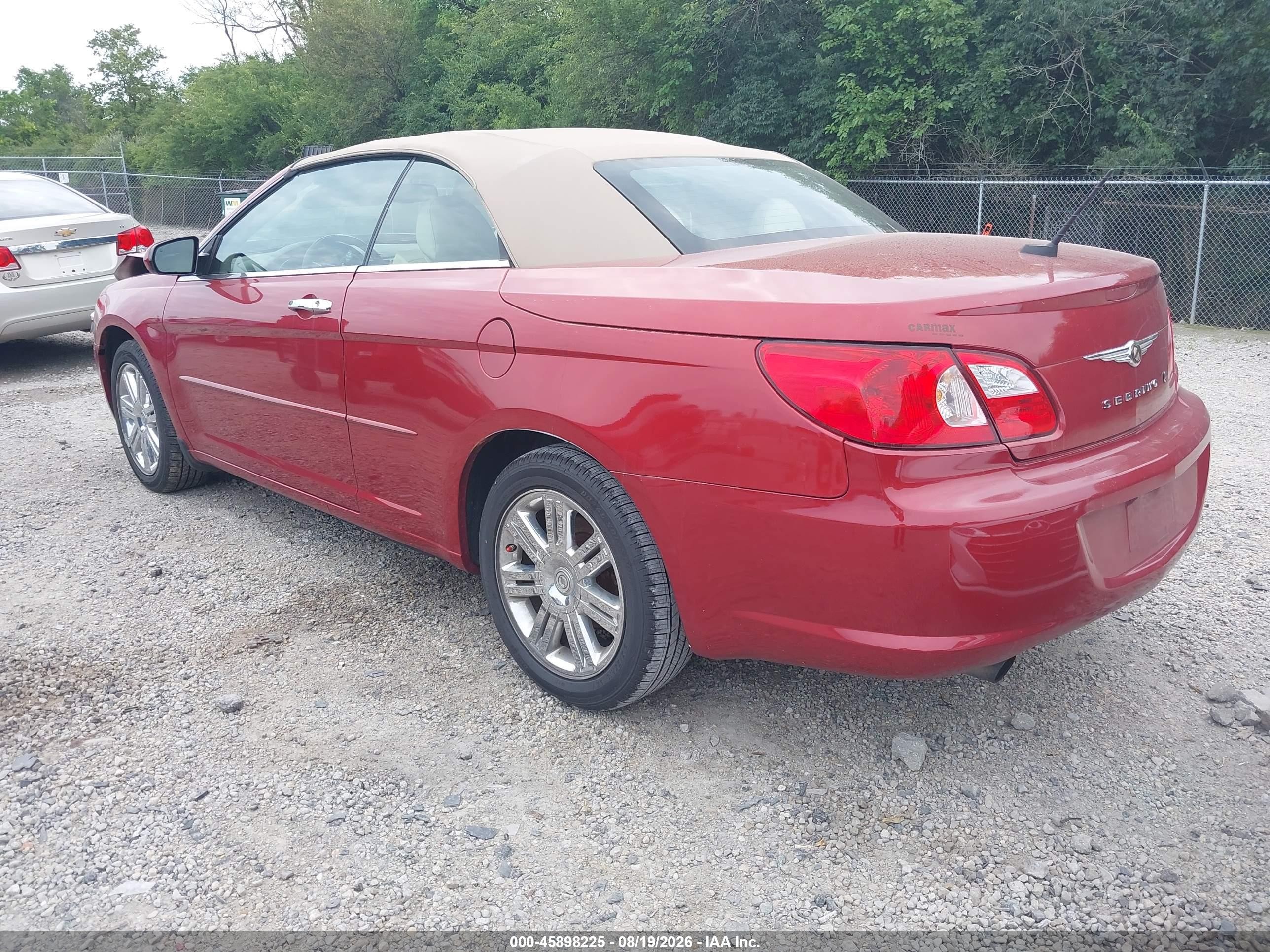2008 Chrysler Sebring Limited Red vin: 1C3LC65M68N692531