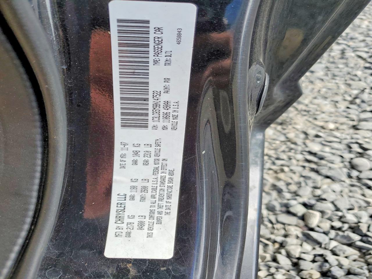 2008 Chrysler Sebring Limited Black vin: 1C3LC65M98N147522