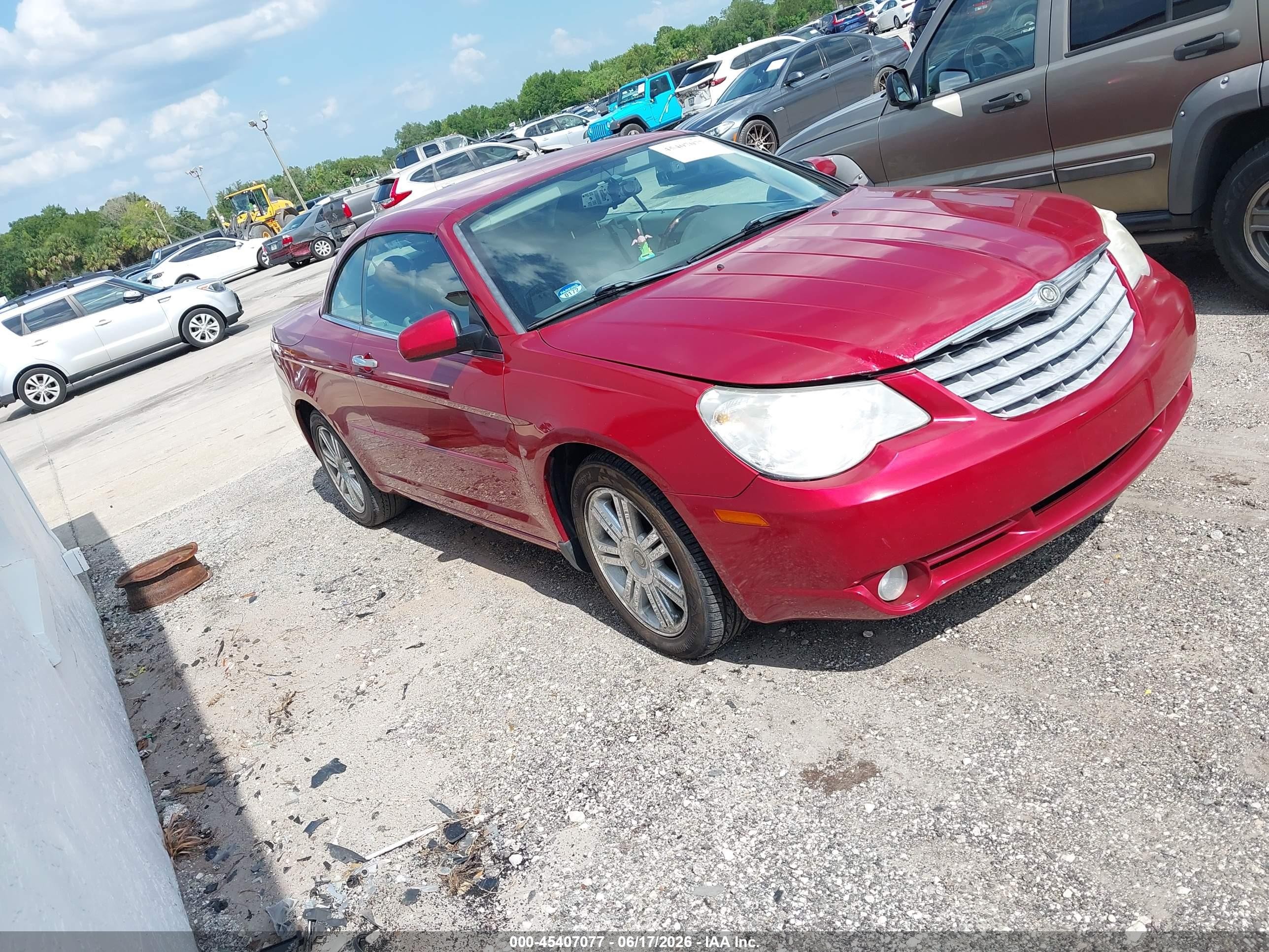 2008 Chrysler Sebring Limited Red vin: 1C3LC65MX8N231977