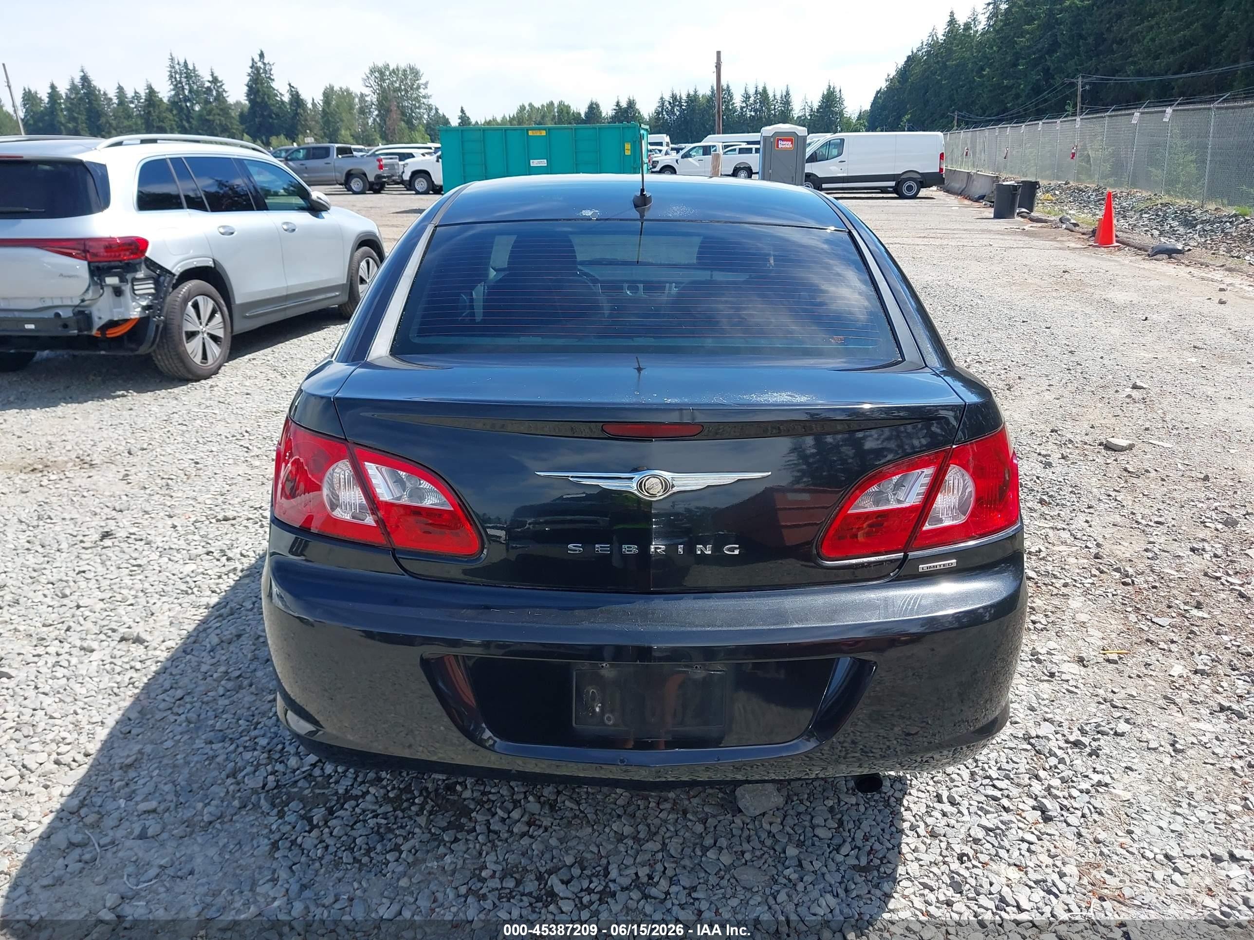 2007 Chrysler Sebring Limited Черный vin: 1C3LC66K47N527430