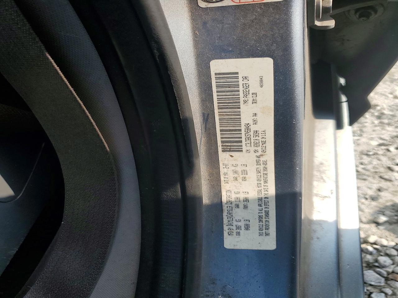 2007 Chrysler Sebring Limited Gray vin: 1C3LC66K97N580494
