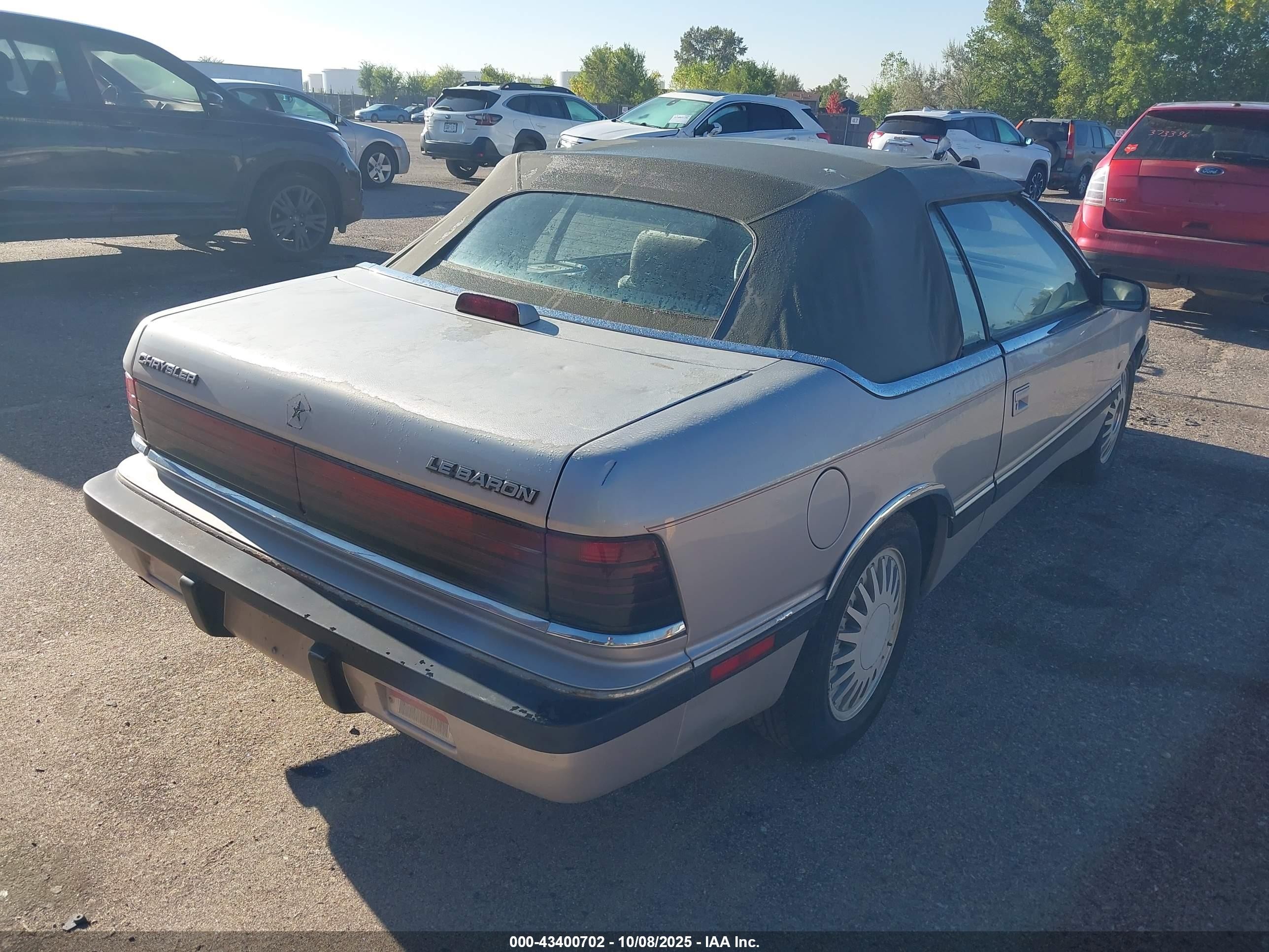 1990 Chrysler Lebaron   Gray vin: 1C3XJ4538LG487714