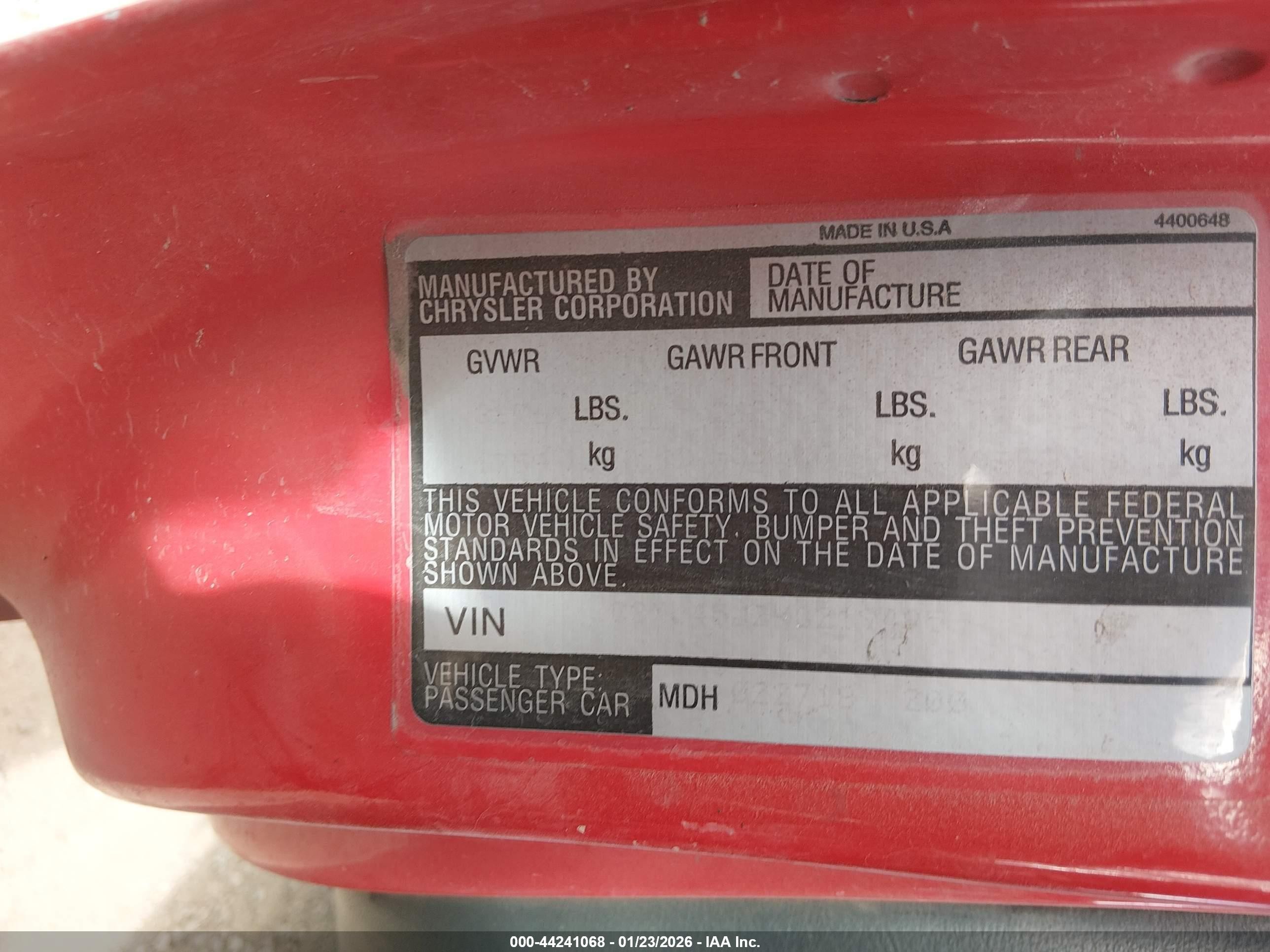 1989 Chrysler Lebaron   Red vin: 1C3XJ45J2KG219495