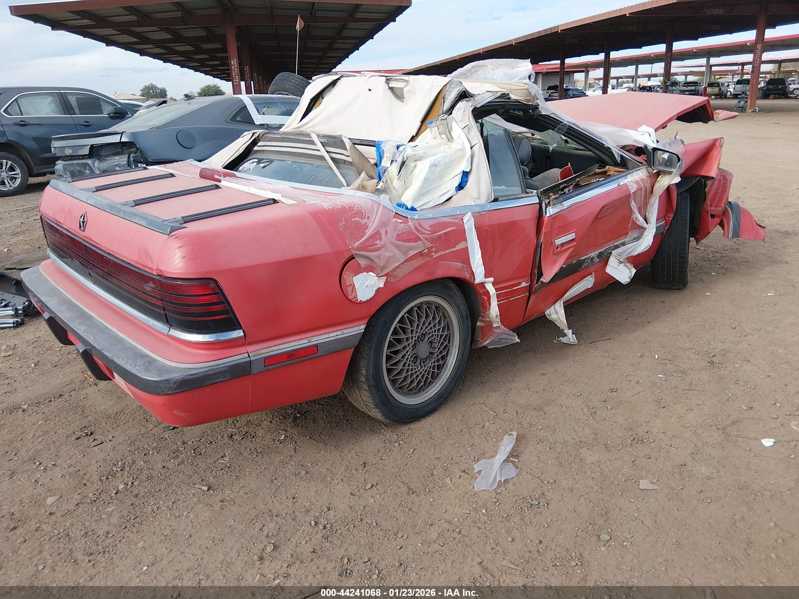 1989 Chrysler Lebaron   Red vin: 1C3XJ45J2KG219495
