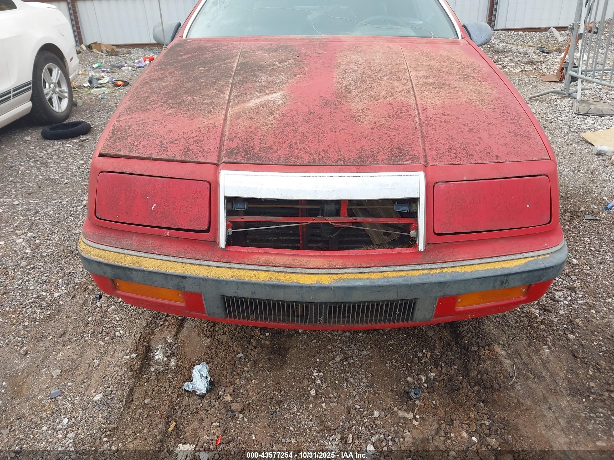1990 Chrysler Lebaron Premium Red vin: 1C3XJ5538LG504789